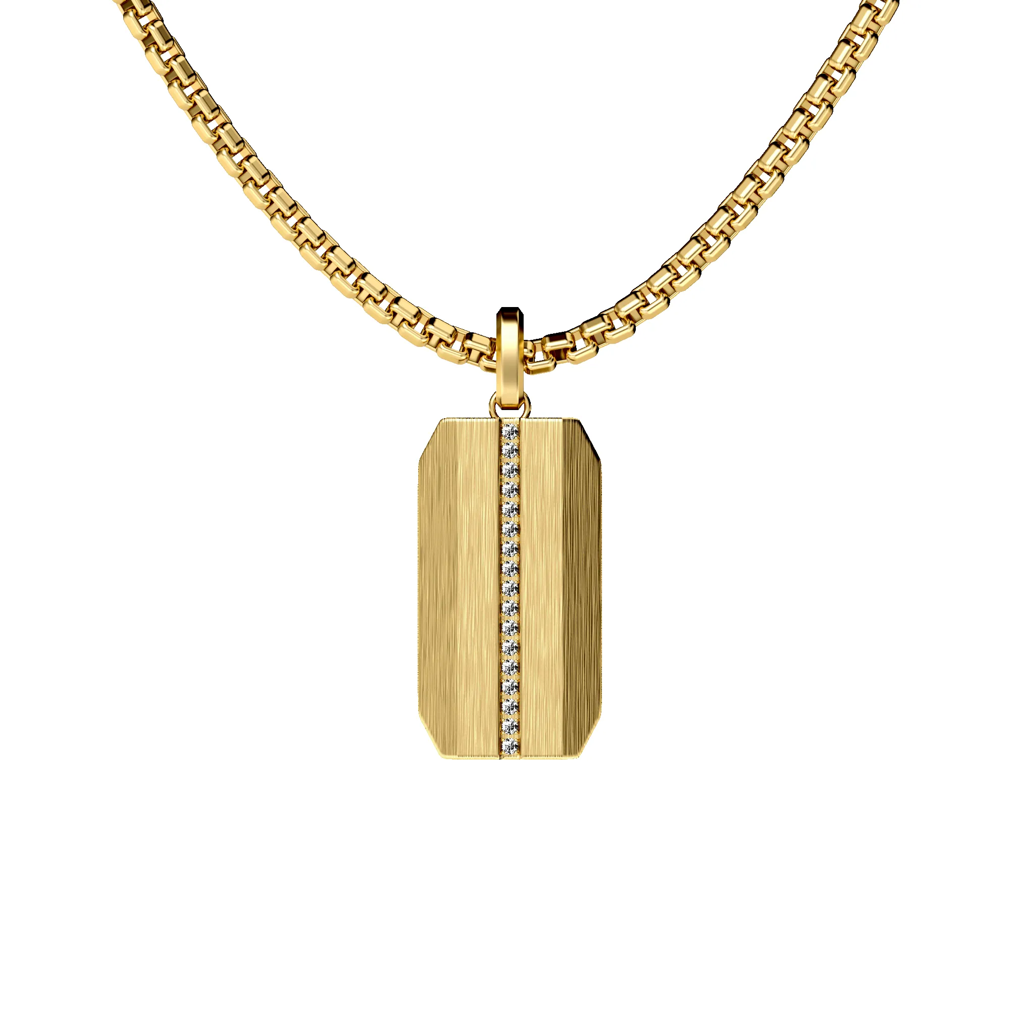 Linear Dog Tag Pendant, White Diamond sold by Pascal Design Official