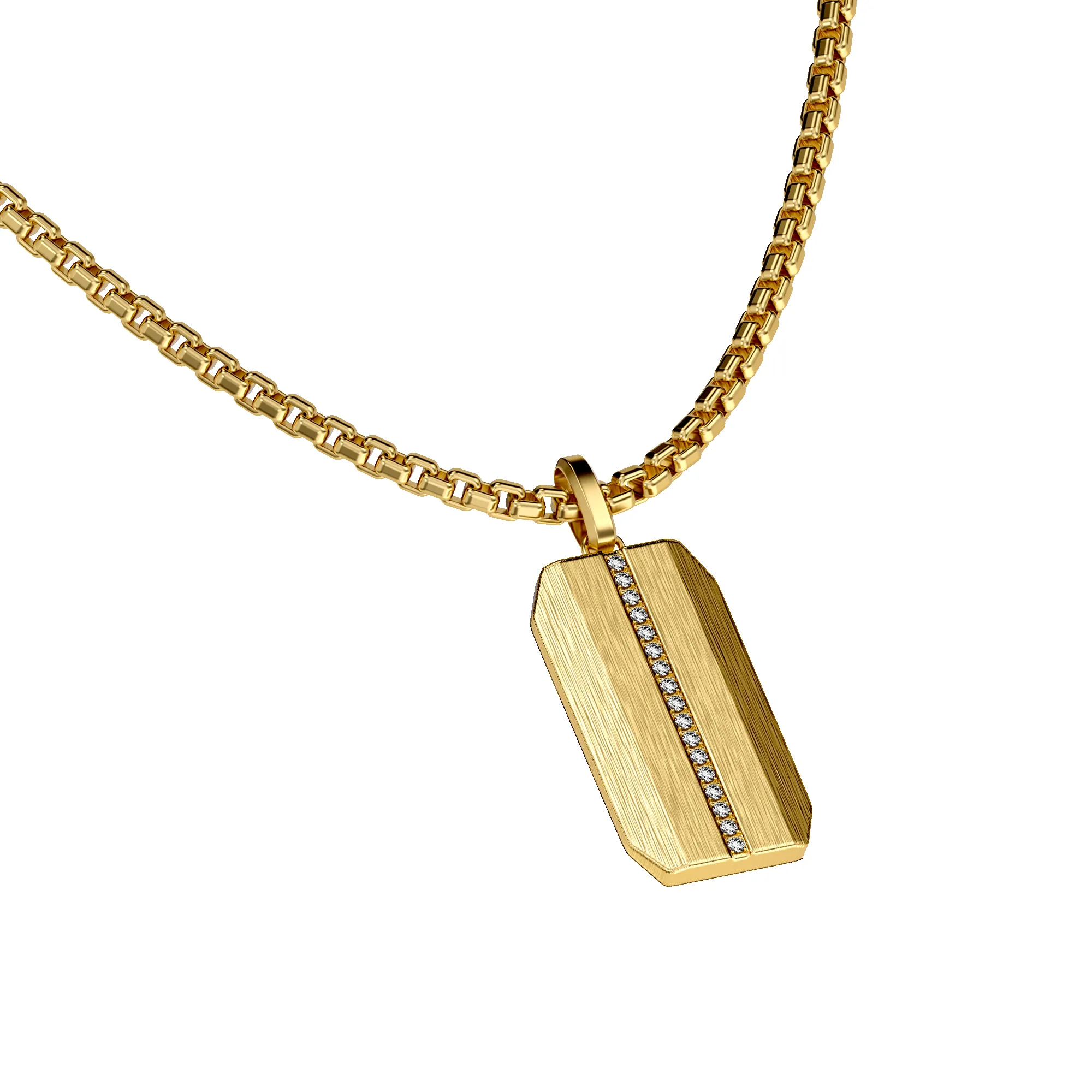 Linear Dog Tag Pendant, White Diamond sold by Pascal Design Official product image thumbnail 2