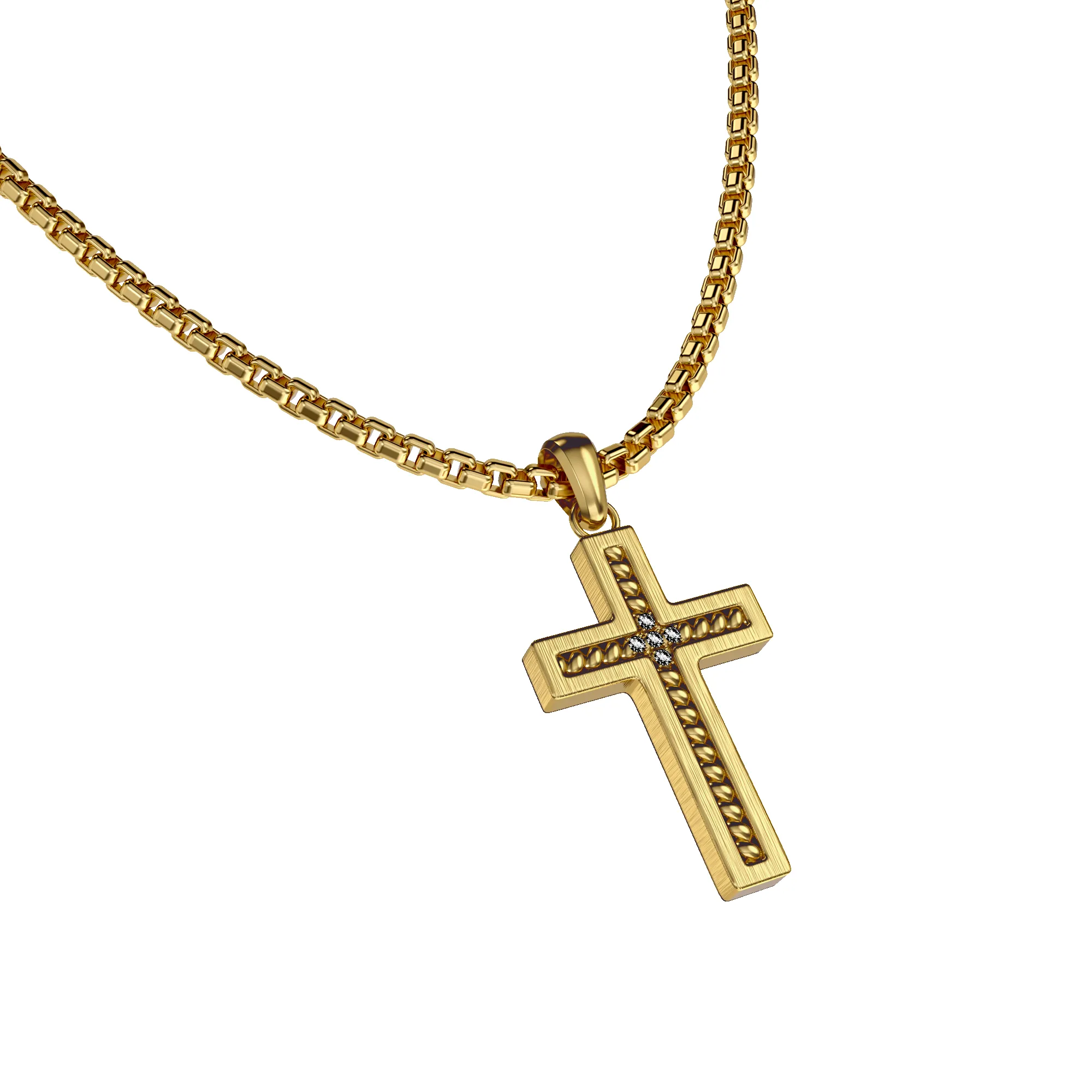 Cable Cross Pendant, White Diamond sold by Pascal Design Official product image thumbnail 2