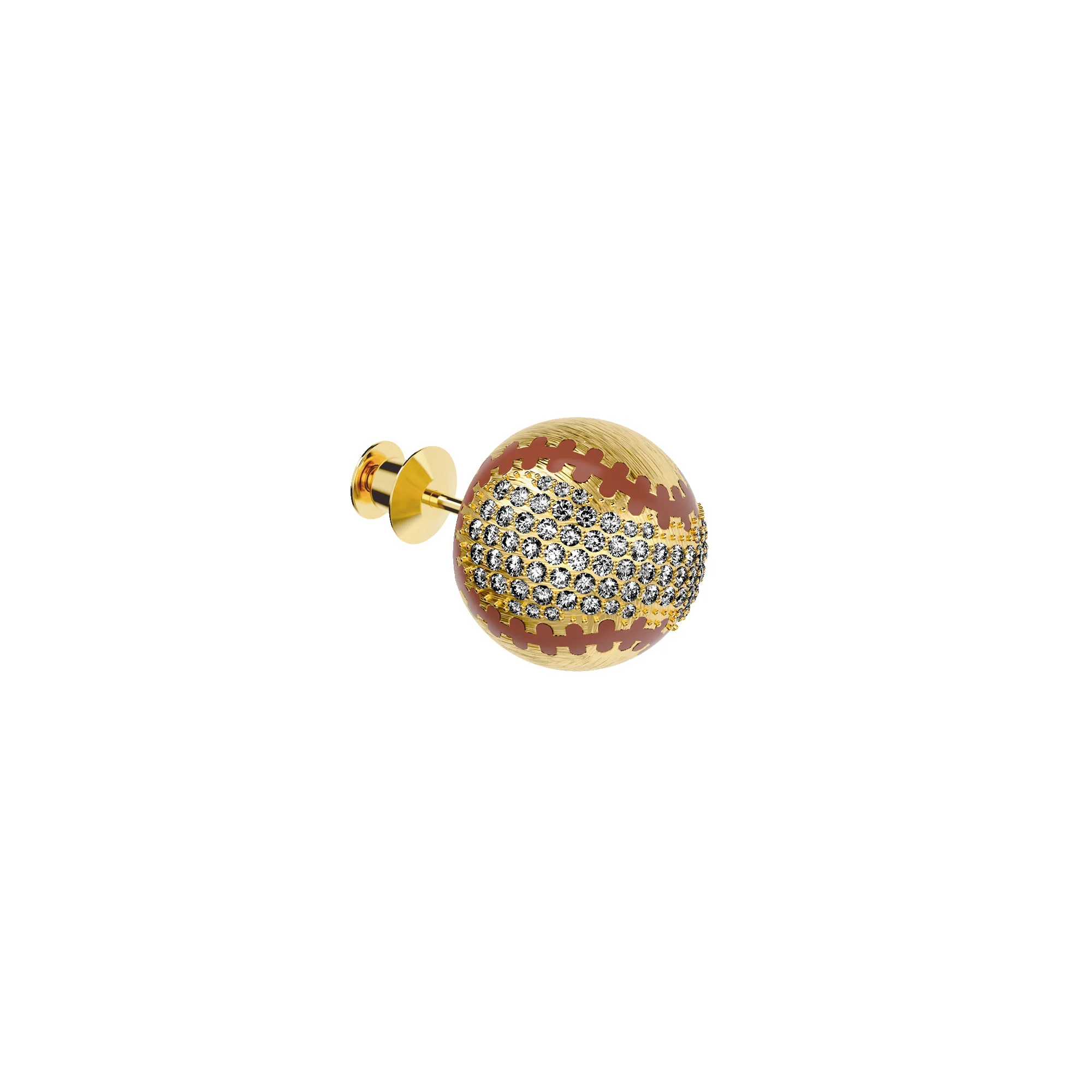 'The Baseball' Ball Brooch, White Diamond Pavé sold by Pascal Design Official product image thumbnail 2
