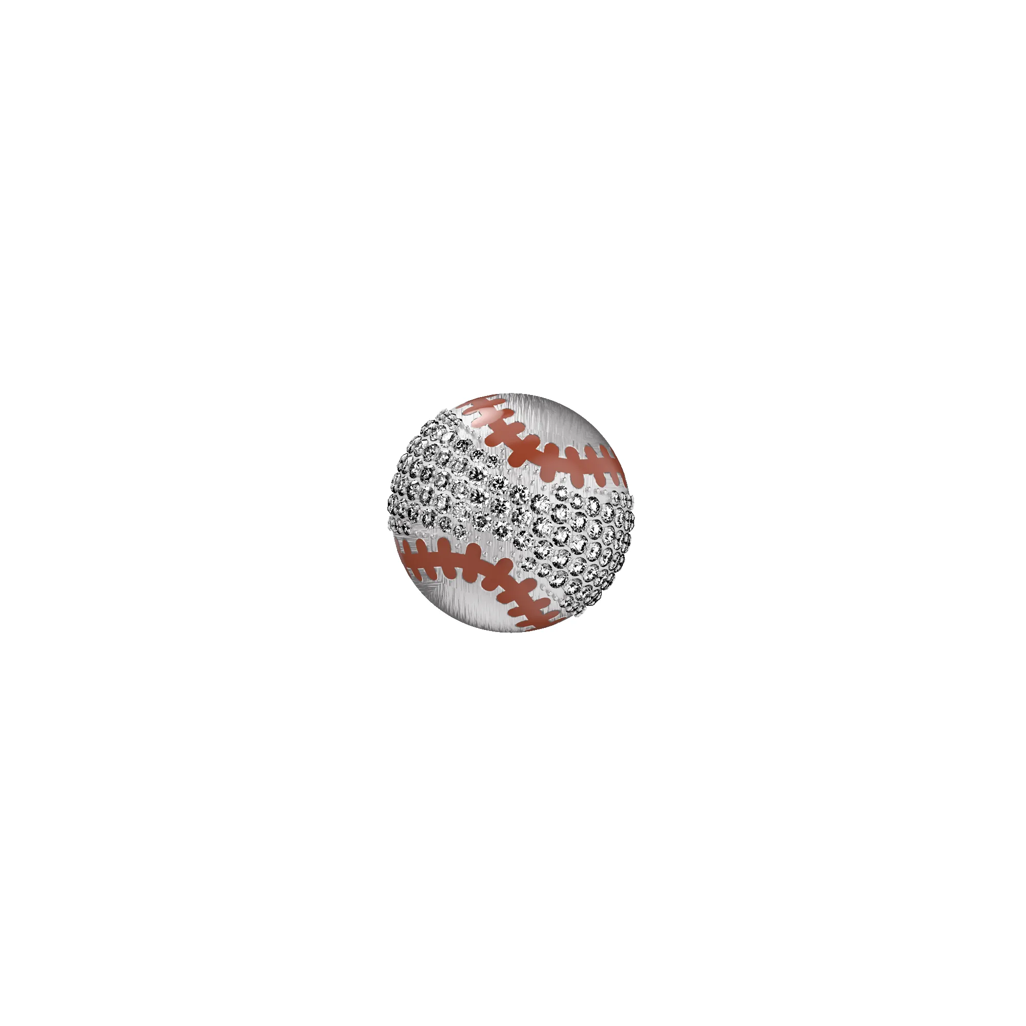 'The Baseball' Ball Brooch, White Diamond Pavé sold by Pascal Design Official product image thumbnail 5