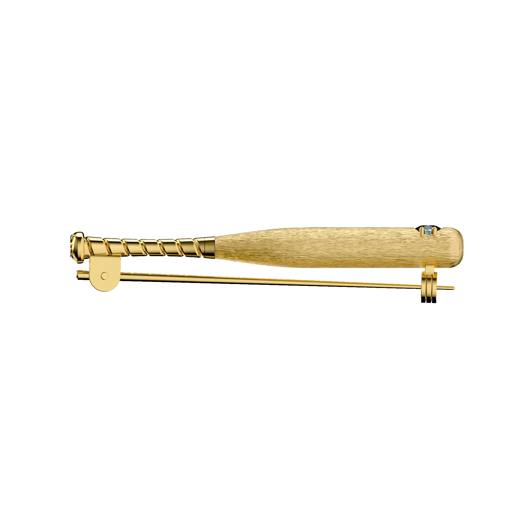 'The Baseball' Bat Brooch, Green Diamond sold by Pascal Design Official product image thumbnail 3