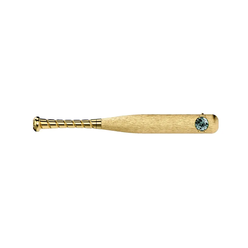 'The Baseball' Bat Brooch, Green Diamond sold by Pascal Design Official