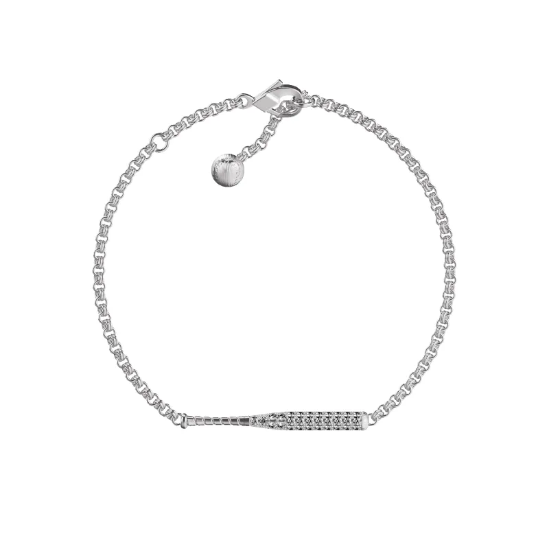 'The Baseball' Bat Bracelet, White Diamond Pavé sold by Pascal Design Official