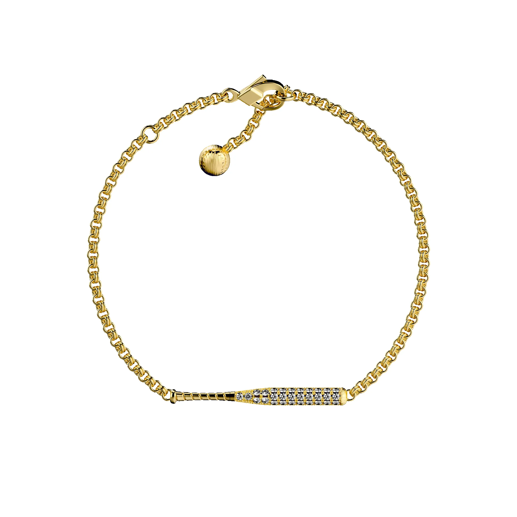 'The Baseball' Bat Bracelet, White Diamond Pavé sold by Pascal Design Official product image thumbnail 5