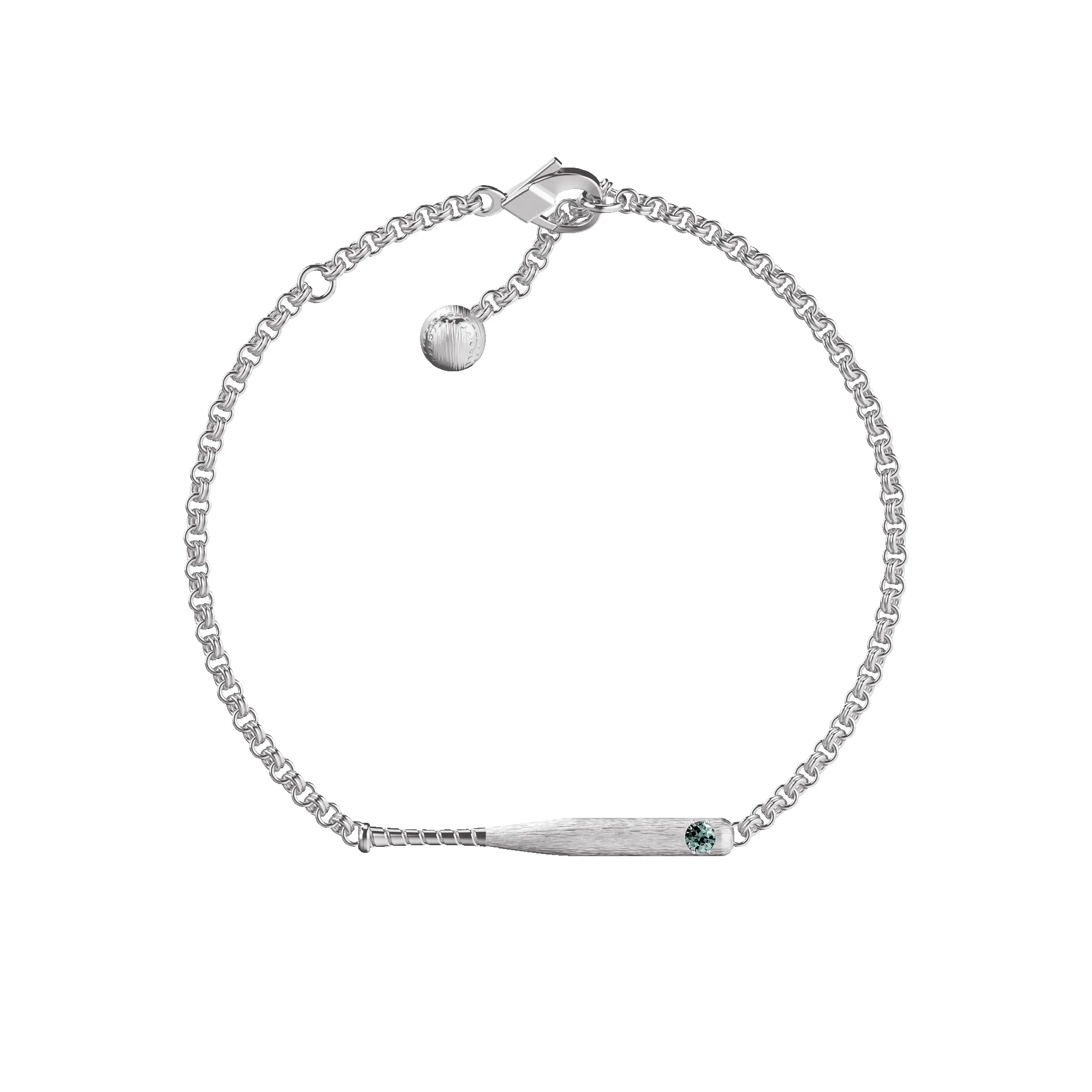 'The Baseball' Bat Bracelet, Green Diamond sold by Pascal Design Official product image thumbnail 5