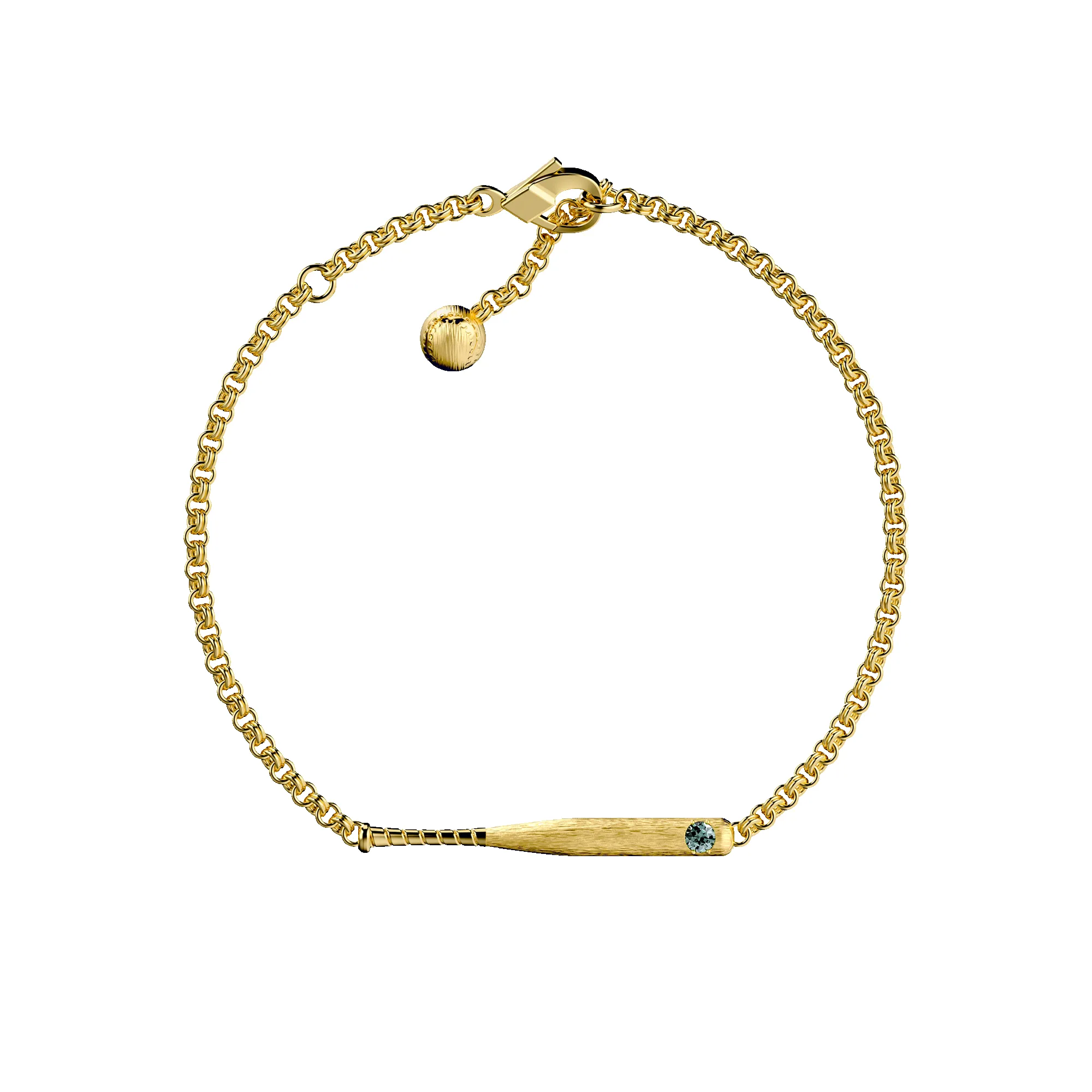 'The Baseball' Bat Bracelet, Green Diamond sold by Pascal Design Official