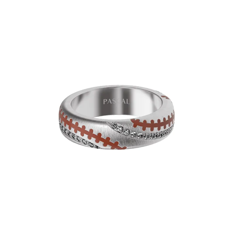 'The Baseball' Band Ring, White Diamond made by Pascal Design Official