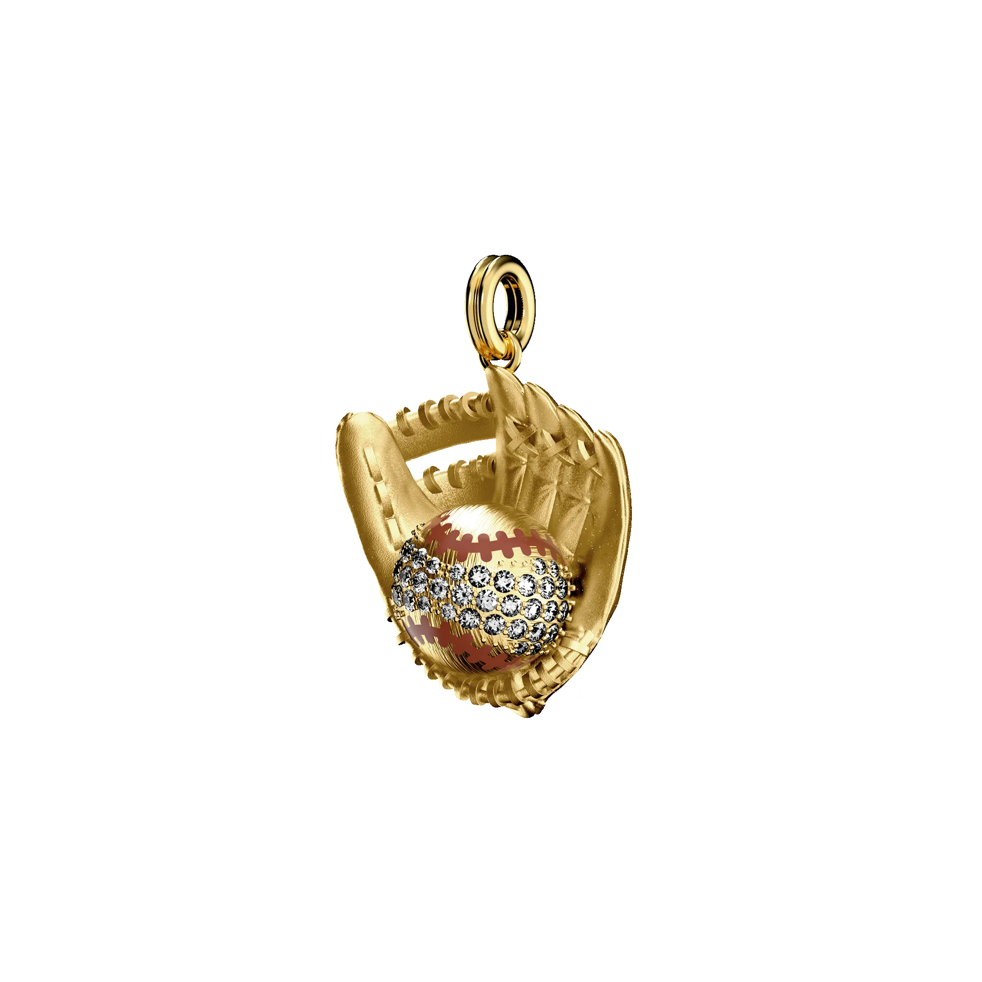 'The Baseball' Ball & Glove Pendant, White Diamond sold by Pascal Design Official product image thumbnail 2