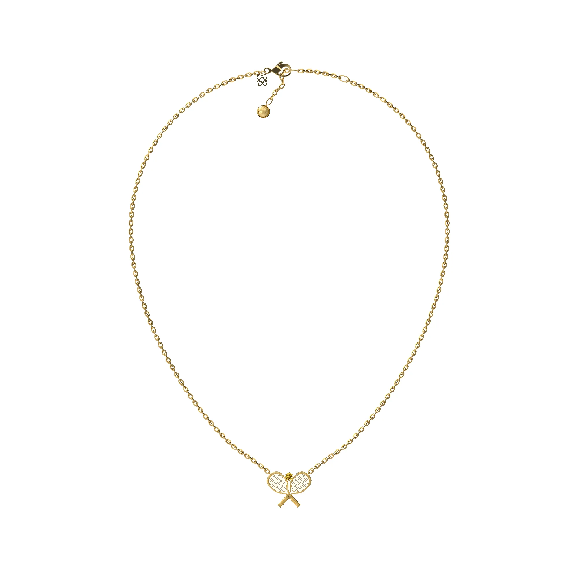'The Tennis' Two Rackets Necklace, Yellow Diamond sold by Pascal Design Official product image thumbnail 3