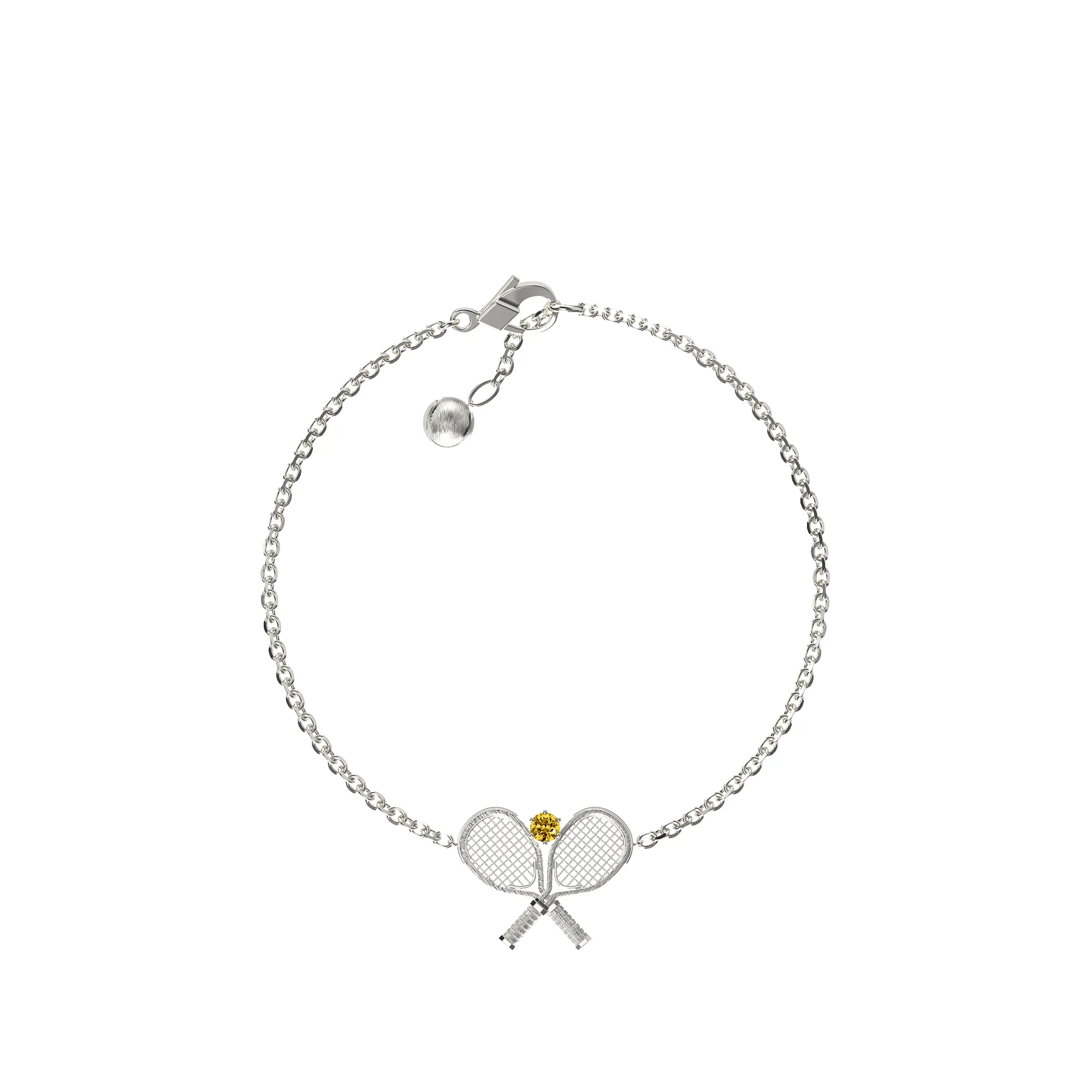 'The Tennis' Two Rackets Bracelet, Yellow Diamond sold by Pascal Design Official product image thumbnail 5