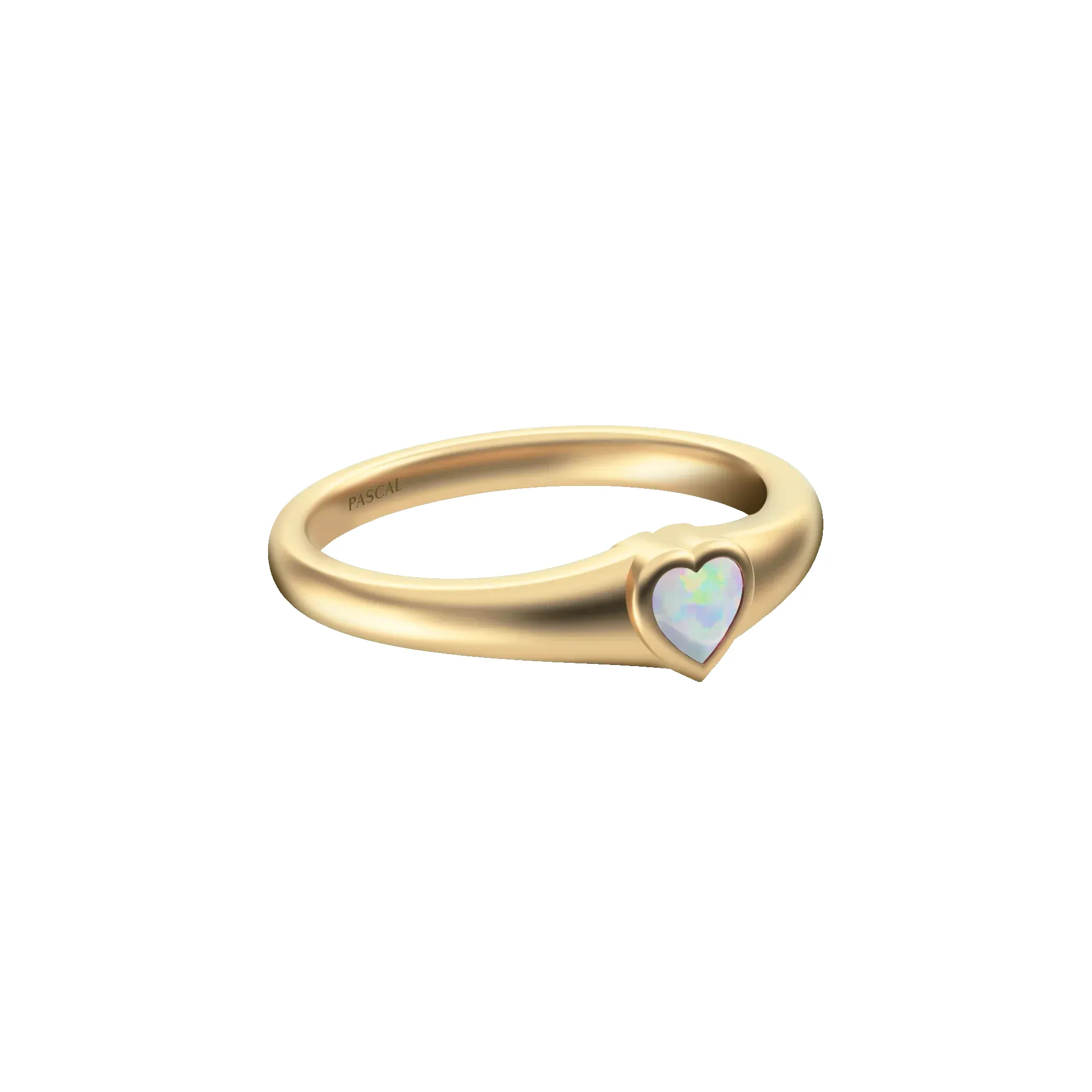 Heart Gemstone Promise Signet Ring sold by Pascal Design Official product image thumbnail 4