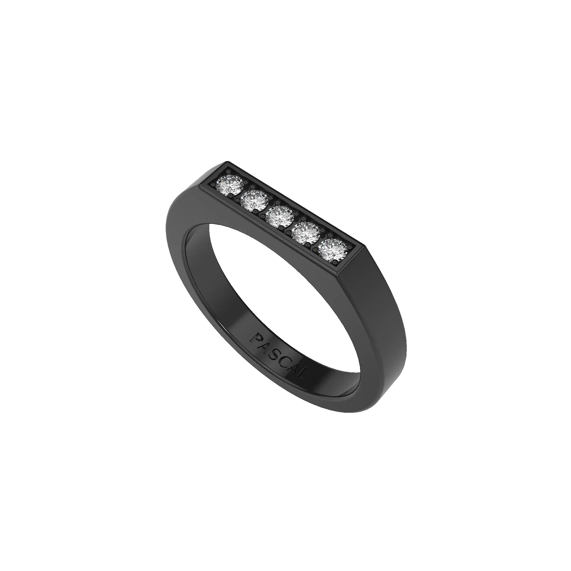 Geo Signet Pave Diamond Ring sold by Pascal Design Official product image thumbnail 2