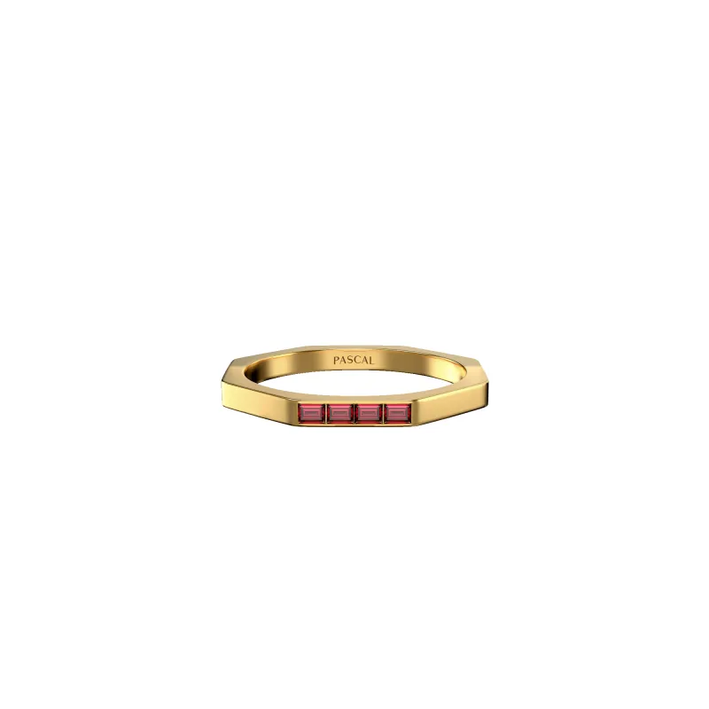 Octagon Gemstone Band Ring sold by Pascal Design Official