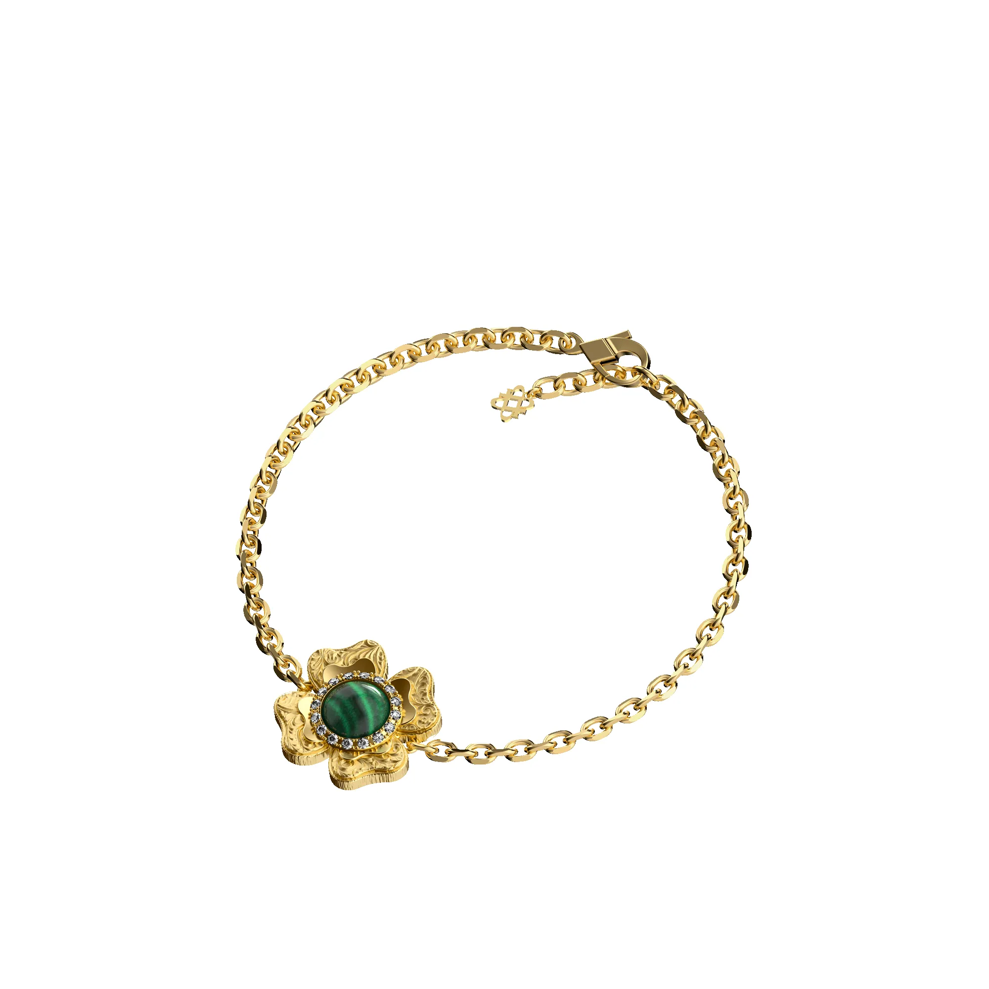 'The Spiritual' Clover Bracelet, White Diamond Halo sold by Pascal Design Official product image thumbnail 3