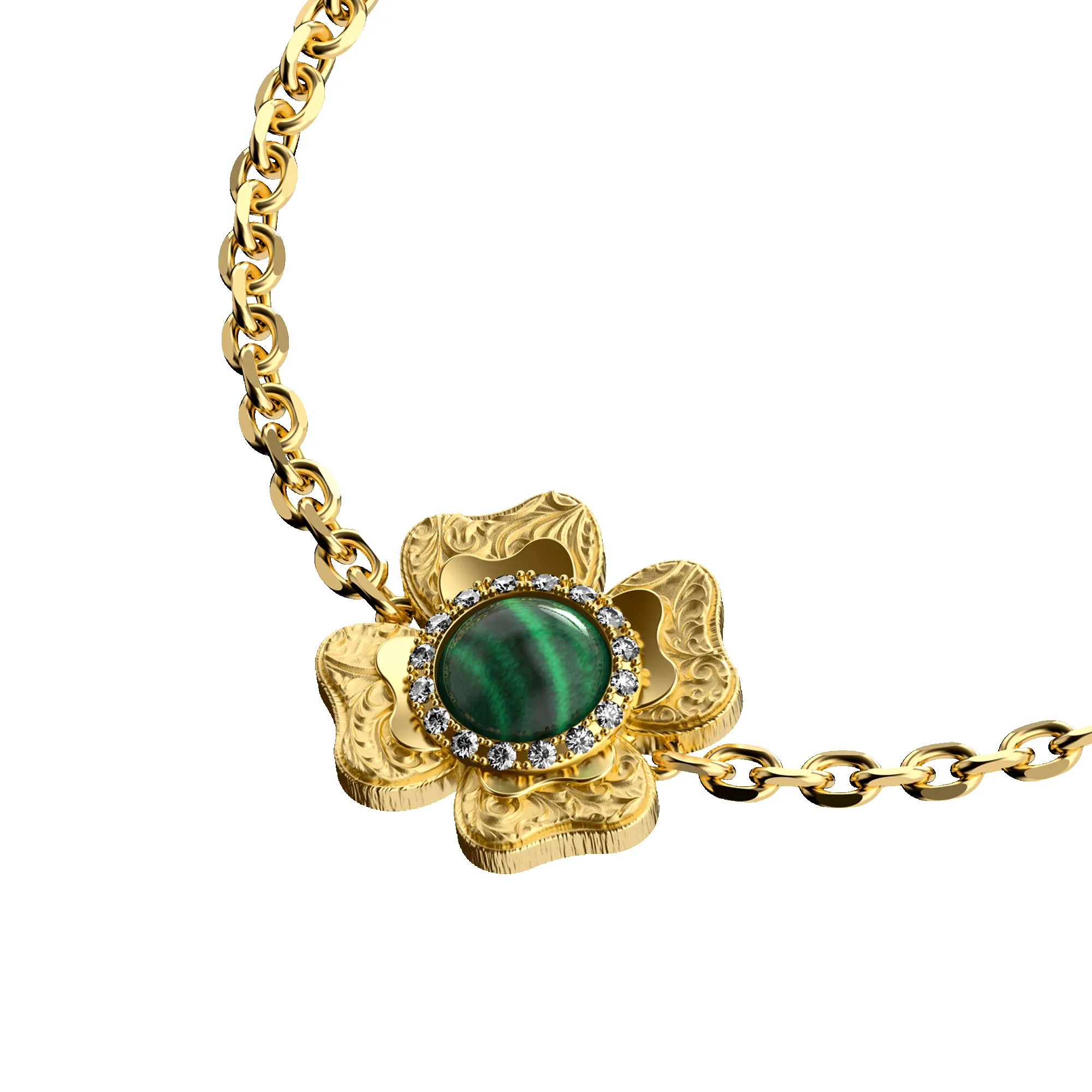 'The Spiritual' Clover Bracelet, White Diamond Halo sold by Pascal Design Official product image thumbnail 2