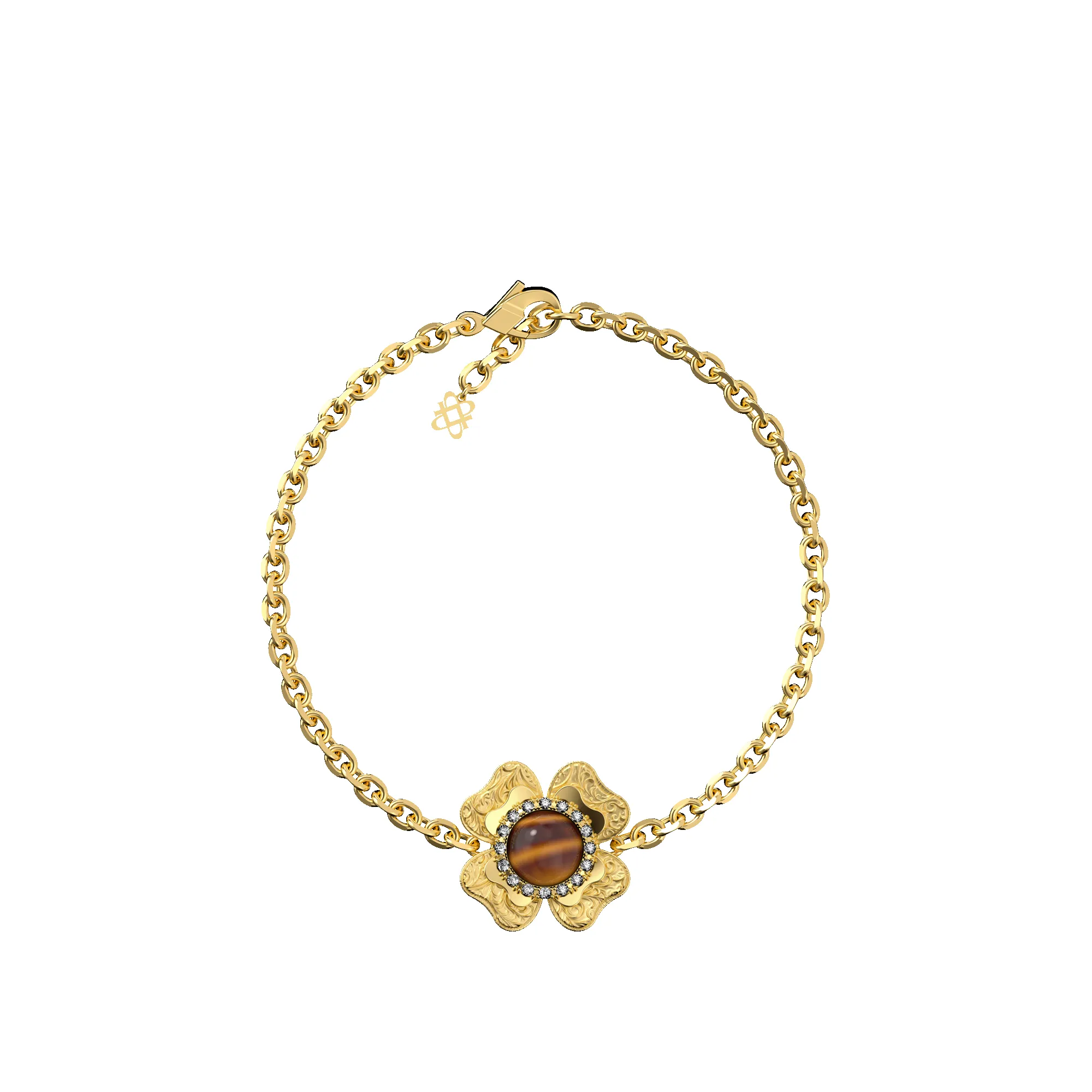 'The Spiritual' Clover Bracelet, White Diamond Halo sold by Pascal Design Official product image thumbnail 5