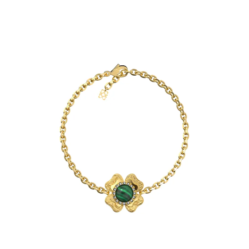 'The Spiritual' Clover Bracelet, White Diamond Halo sold by Pascal Design Official