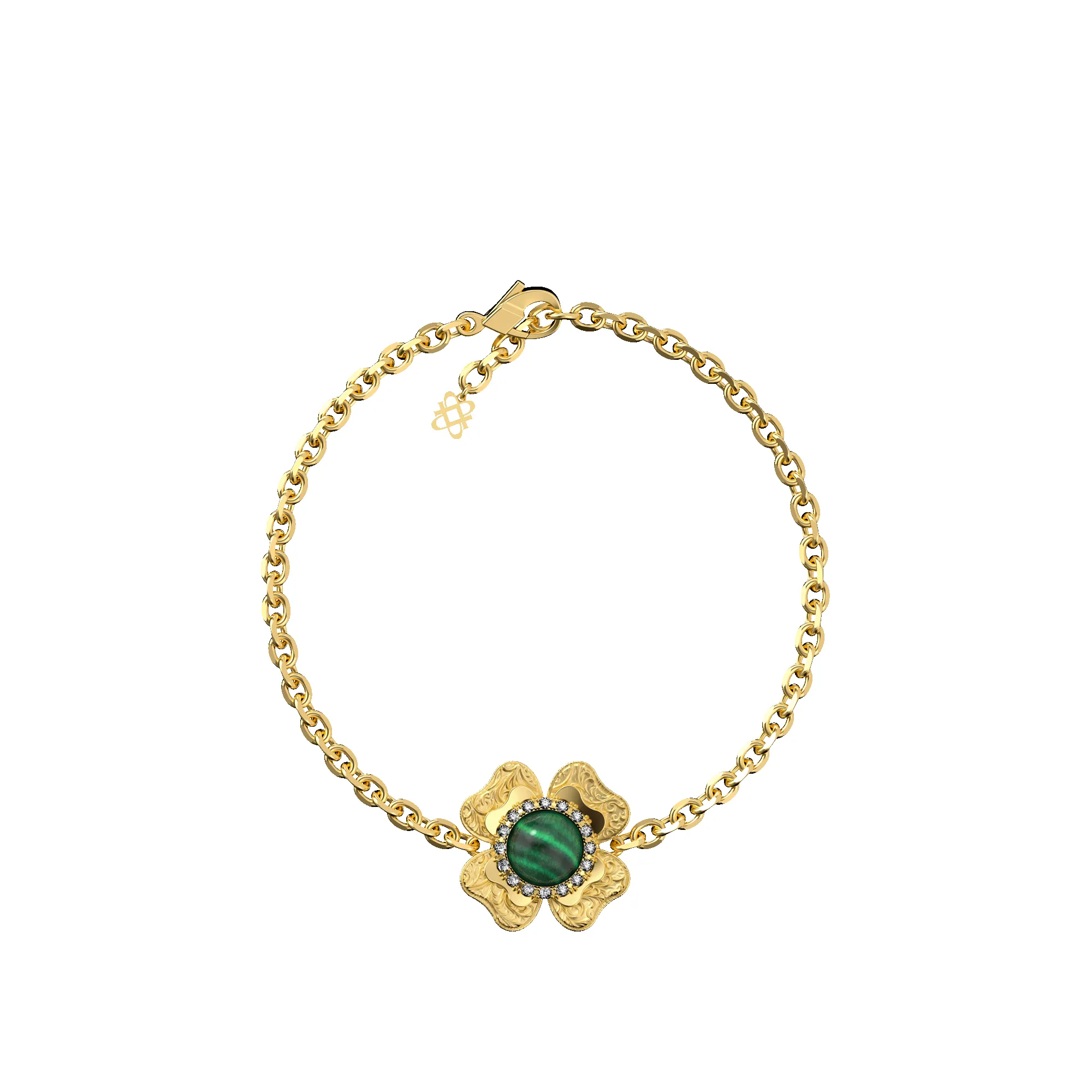 'The Spiritual' Clover Bracelet, White Diamond Halo sold by Pascal Design Official