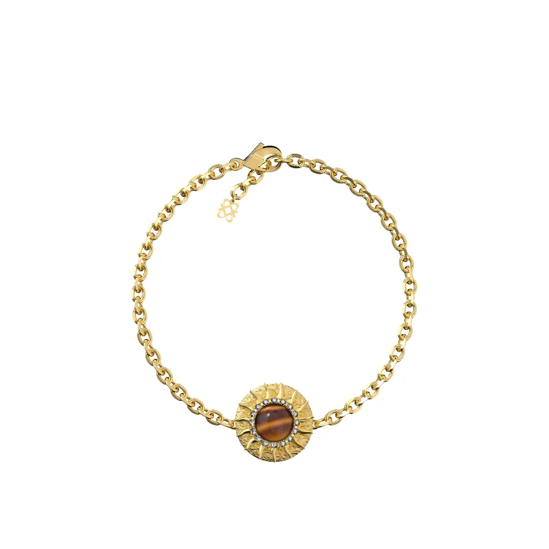 'The Spiritual' Sun Bracelet, White Diamond Halo sold by Pascal Design Official