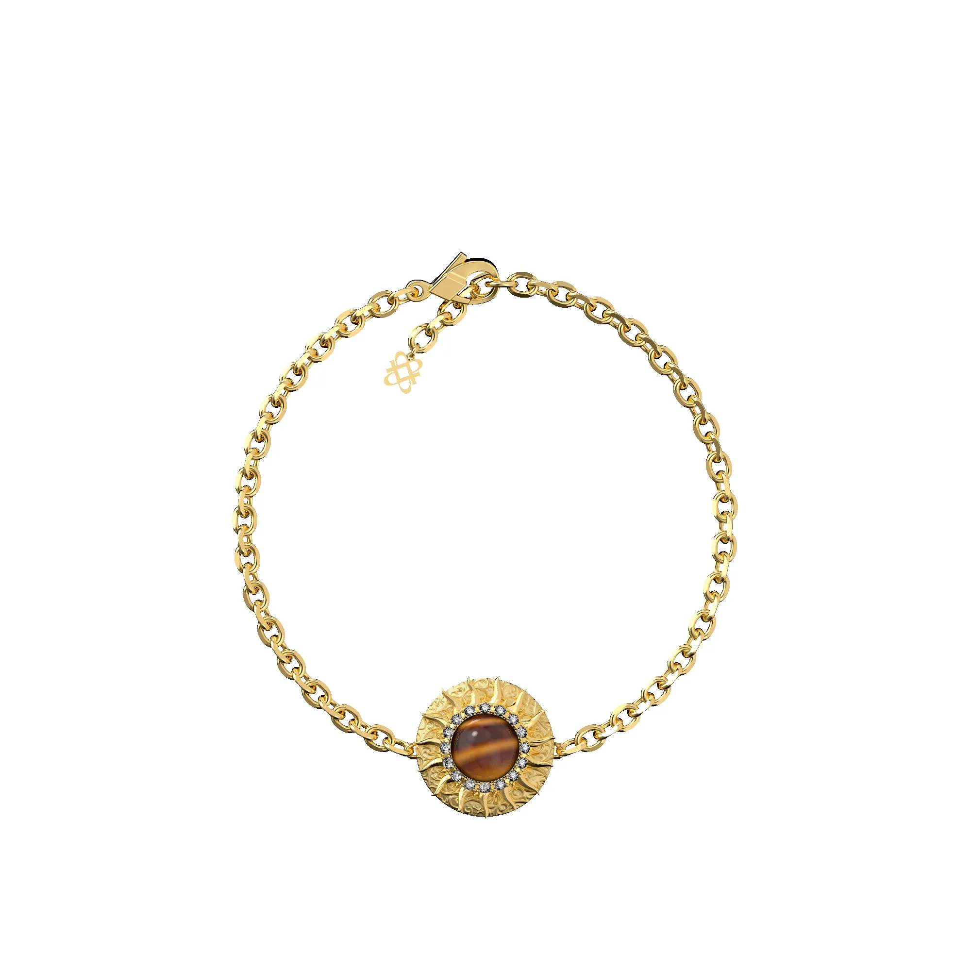 'The Spiritual' Sun Bracelet, White Diamond Halo sold by Pascal Design Official