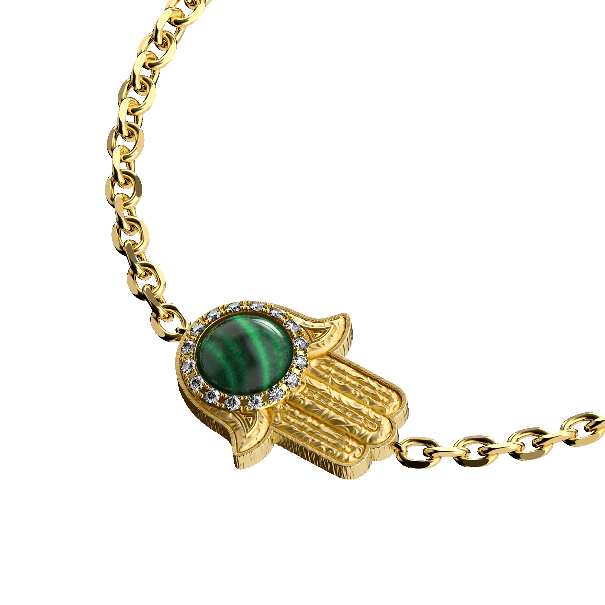 'The Spiritual' Hamsa Bracelet, White Diamond Halo sold by Pascal Design Official product image thumbnail 2