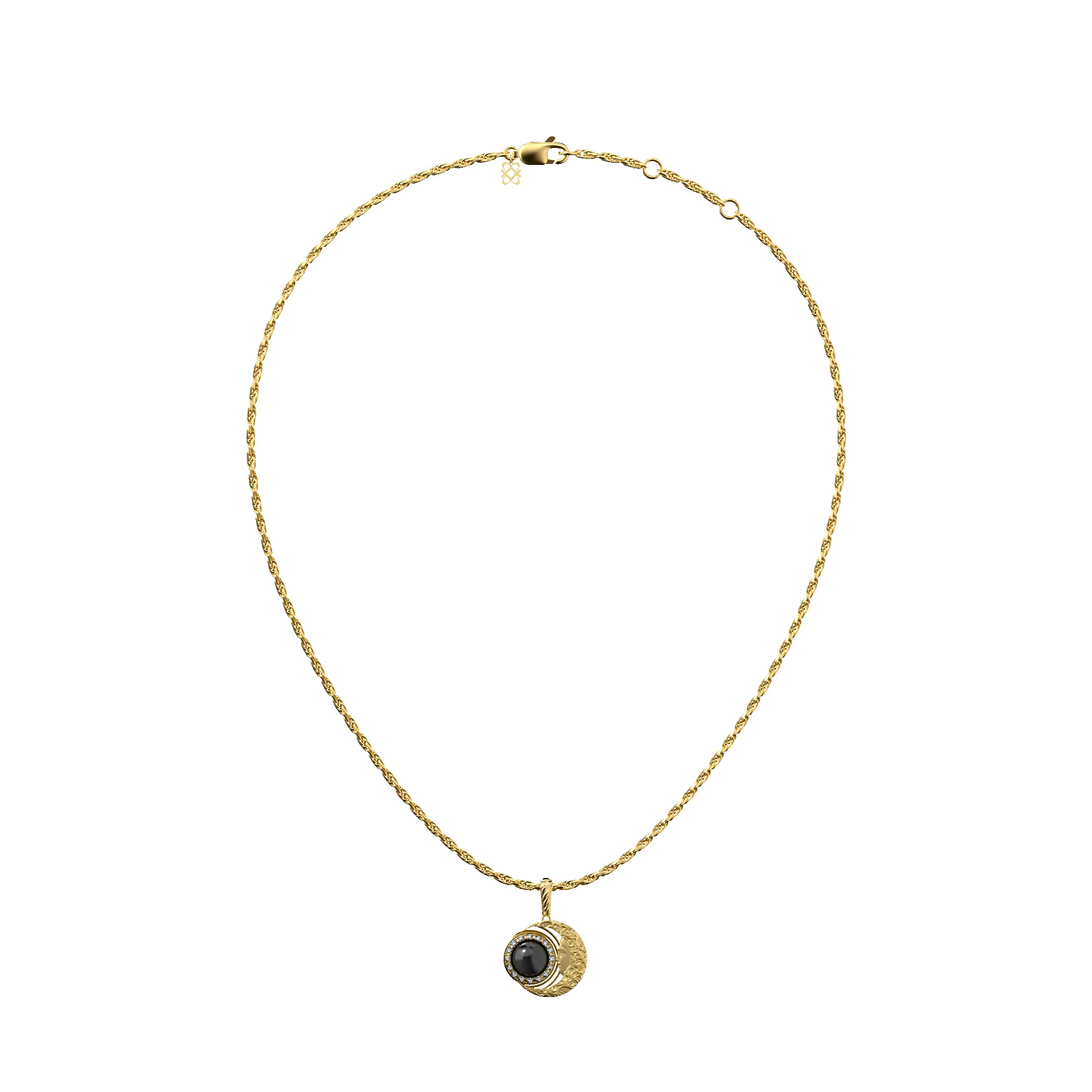 'The Spiritual' Moon Pendant, White Diamond Halo sold by Pascal Design Official product image thumbnail 5