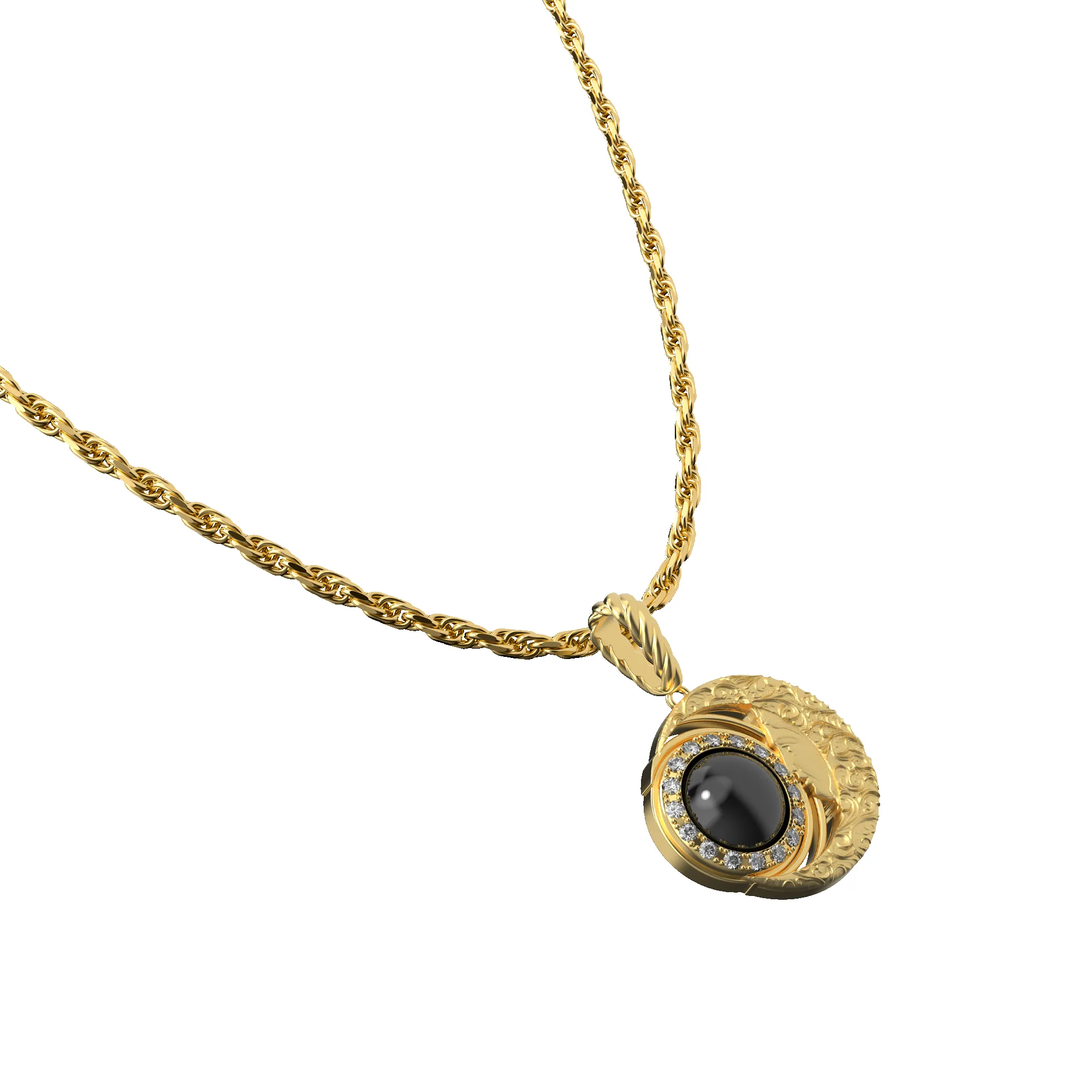 'The Spiritual' Moon Pendant, White Diamond Halo sold by Pascal Design Official product image thumbnail 4