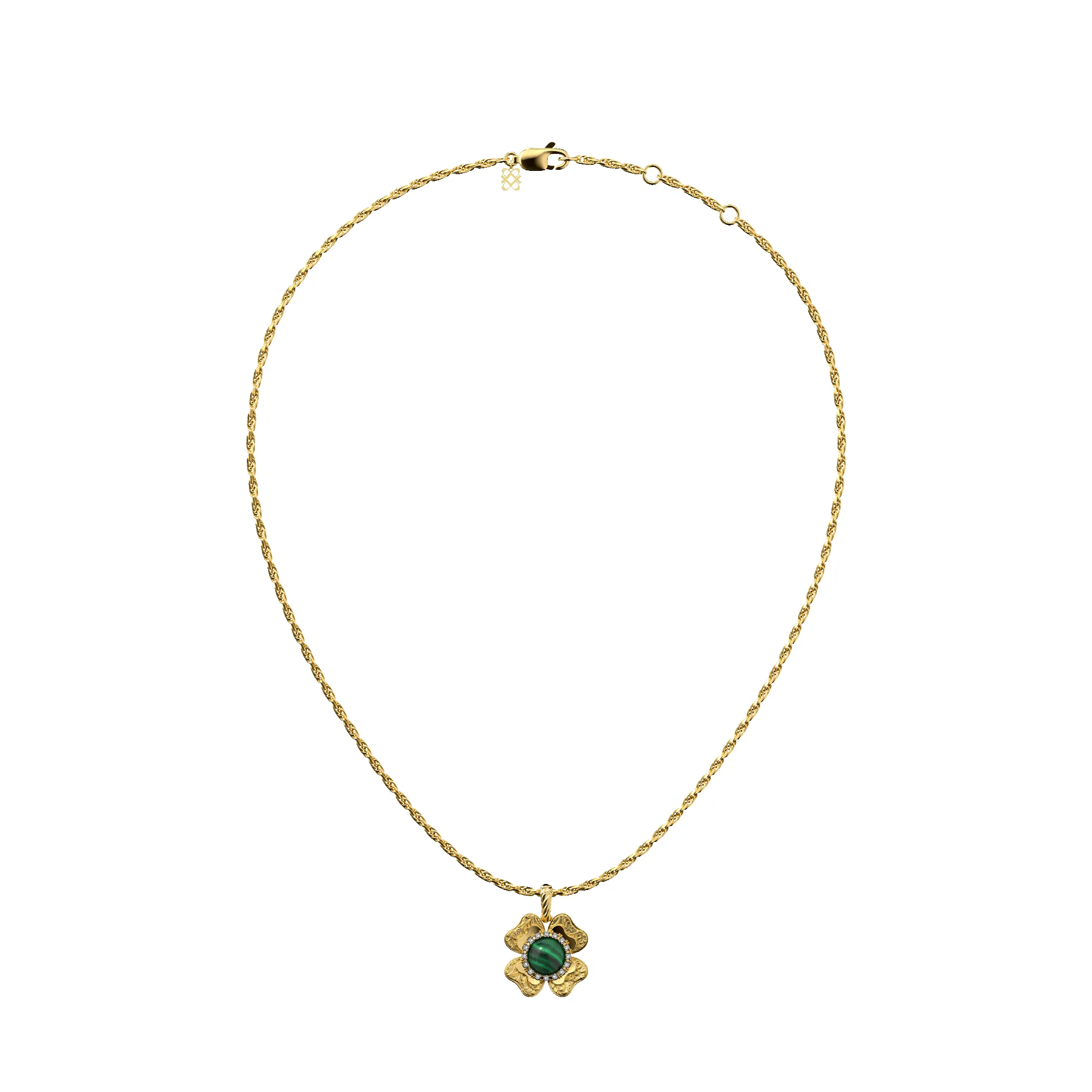 'The Spiritual' Clover Pendant, White Diamond Halo sold by Pascal Design Official product image thumbnail 5