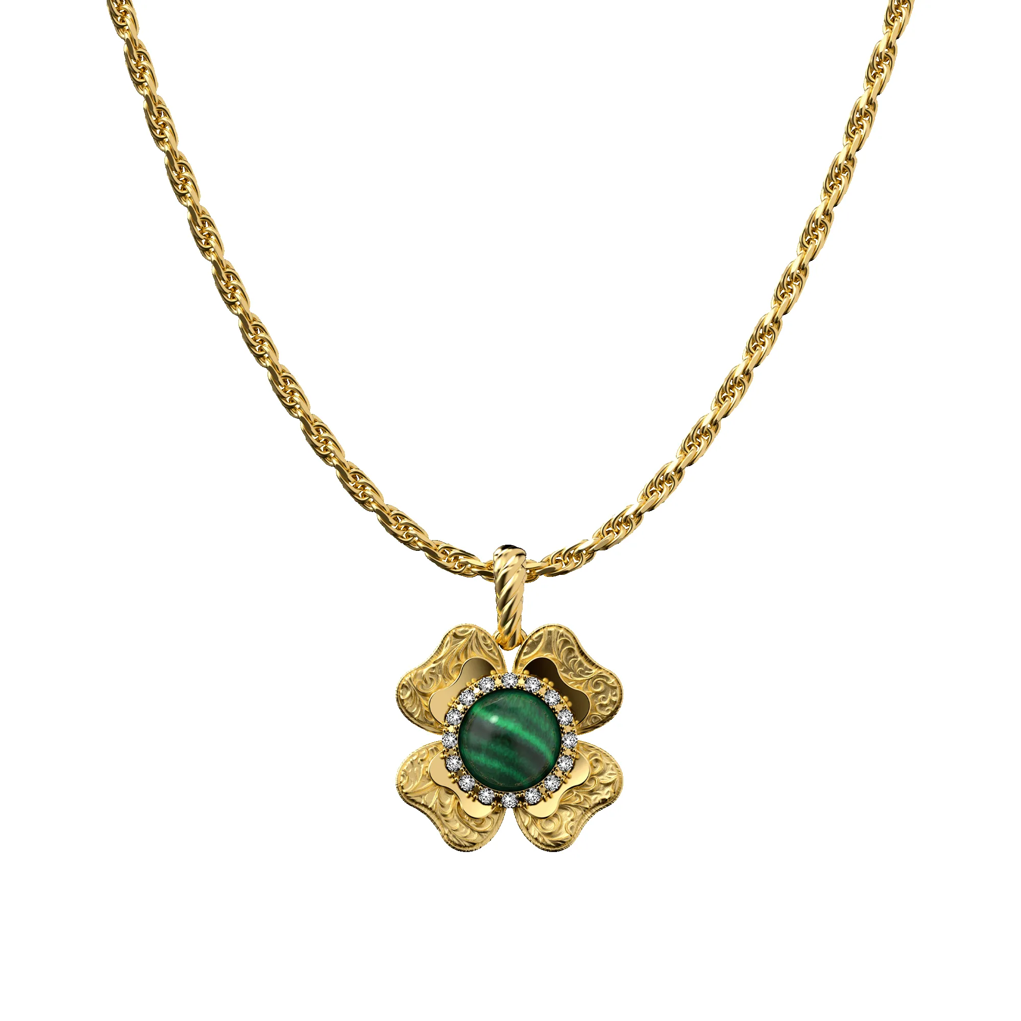 'The Spiritual' Clover Pendant, White Diamond Halo sold by Pascal Design Official product image thumbnail 3