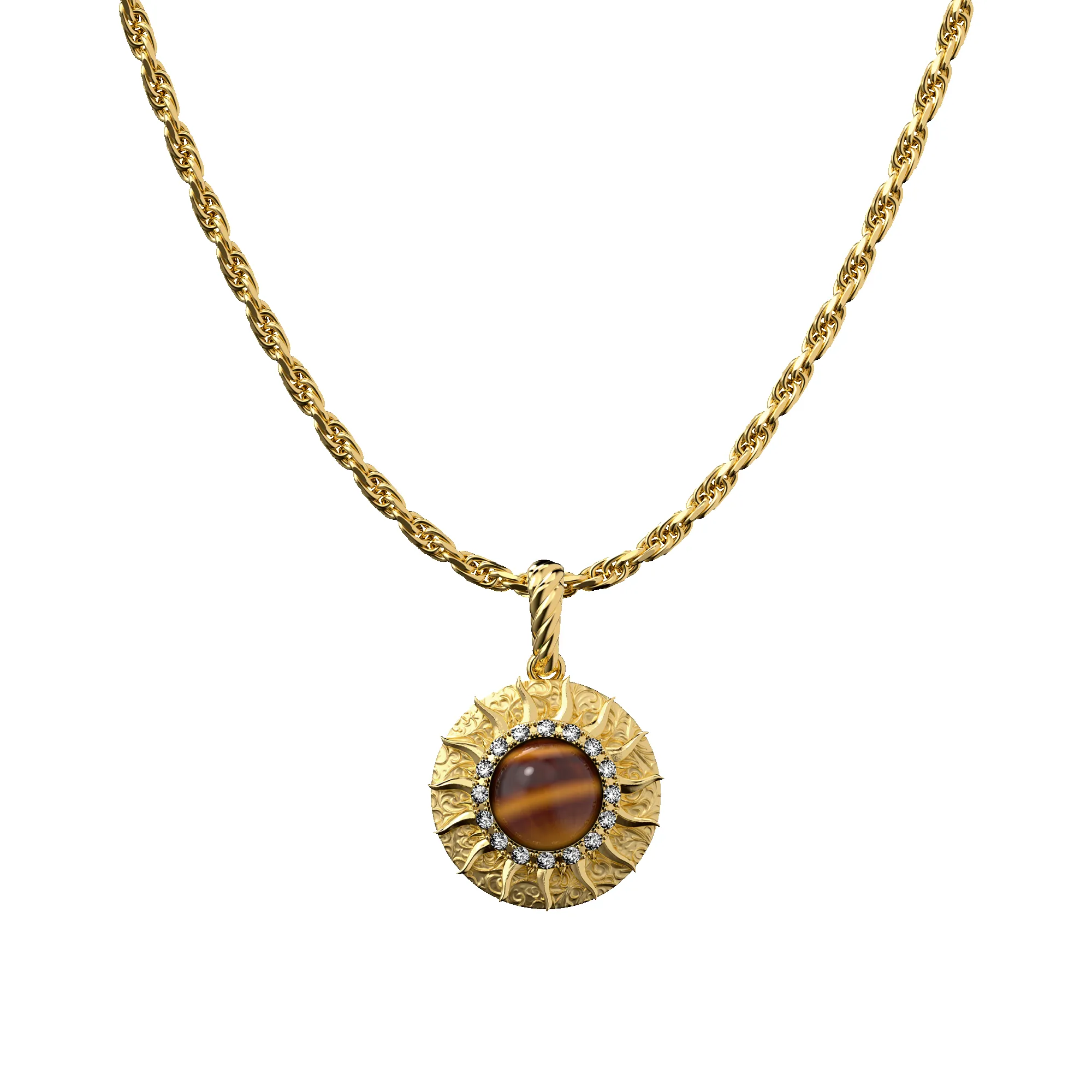 'The Spiritual' Sun Pendant, White Diamond Halo sold by Pascal Design Official product image thumbnail 3