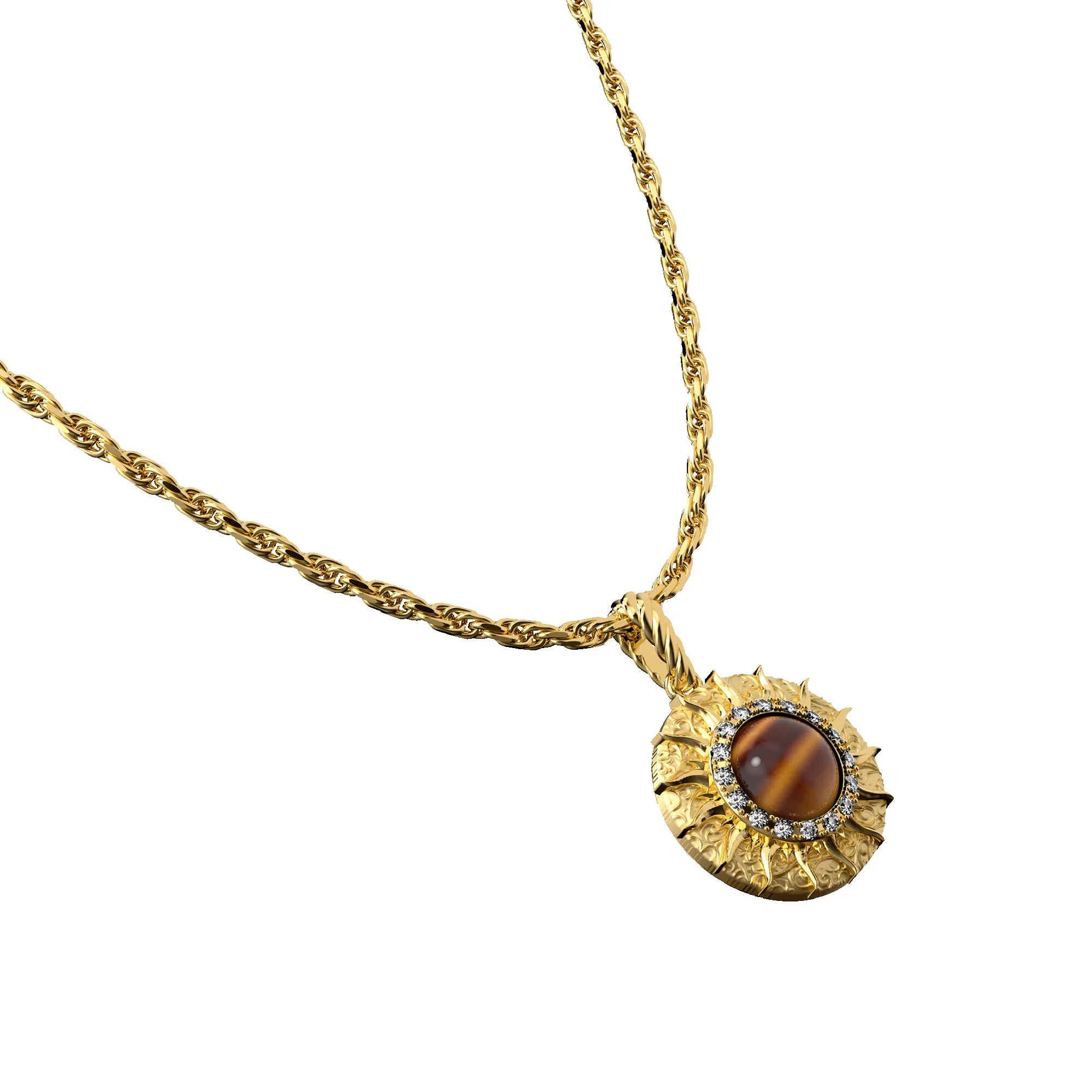 'The Spiritual' Sun Pendant, White Diamond Halo sold by Pascal Design Official product image thumbnail 4