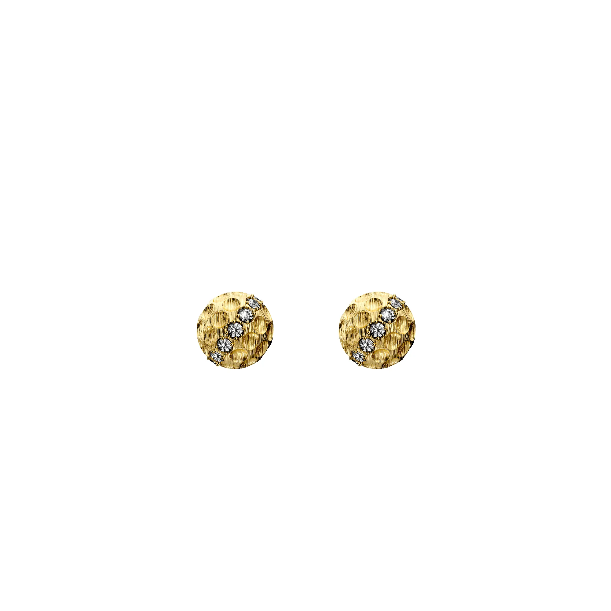 'The Golf' Ball Stud Earrings, White Diamond Halo sold by Pascal Design Official product image thumbnail 2