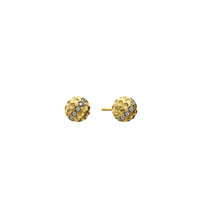 'The Golf' Ball Stud Earrings, White Diamond Halo sold by Pascal Design Official