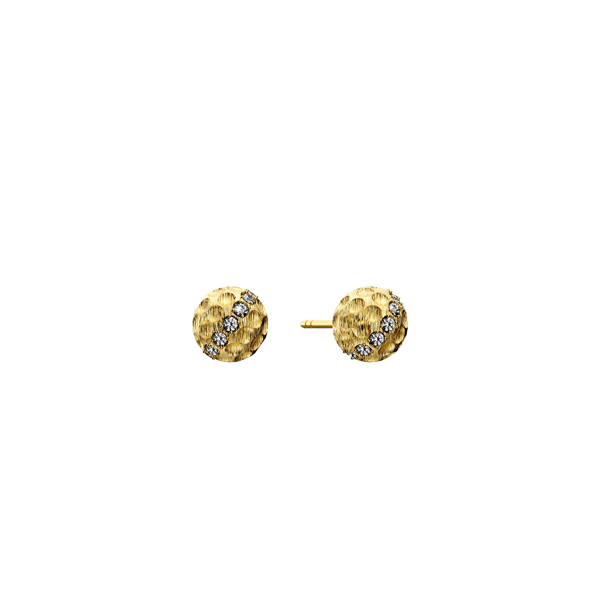 'The Golf' Ball Stud Earrings, White Diamond Halo sold by Pascal Design Official