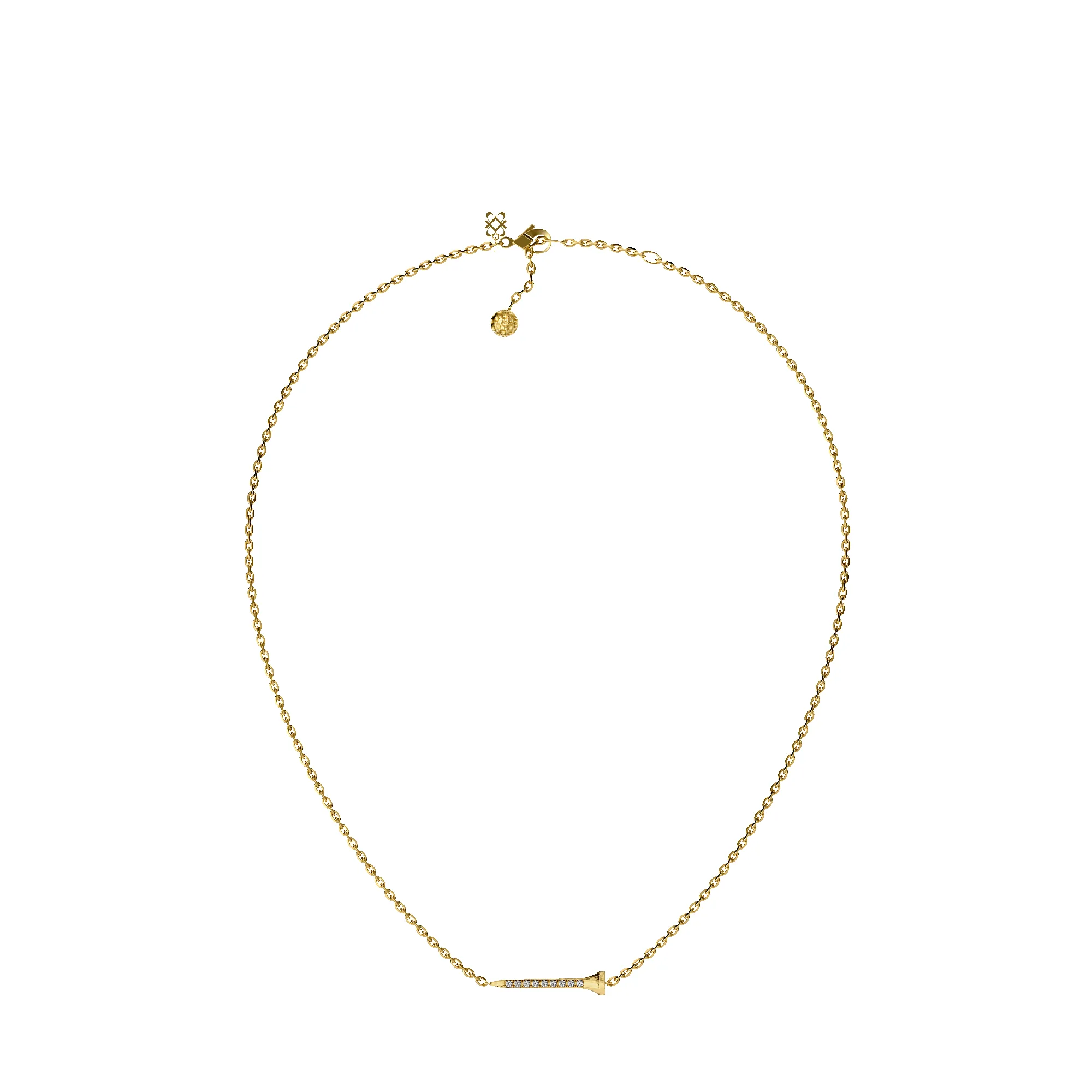 'The Golf' Tee Necklace, White Diamond sold by Pascal Design Official product image thumbnail 3