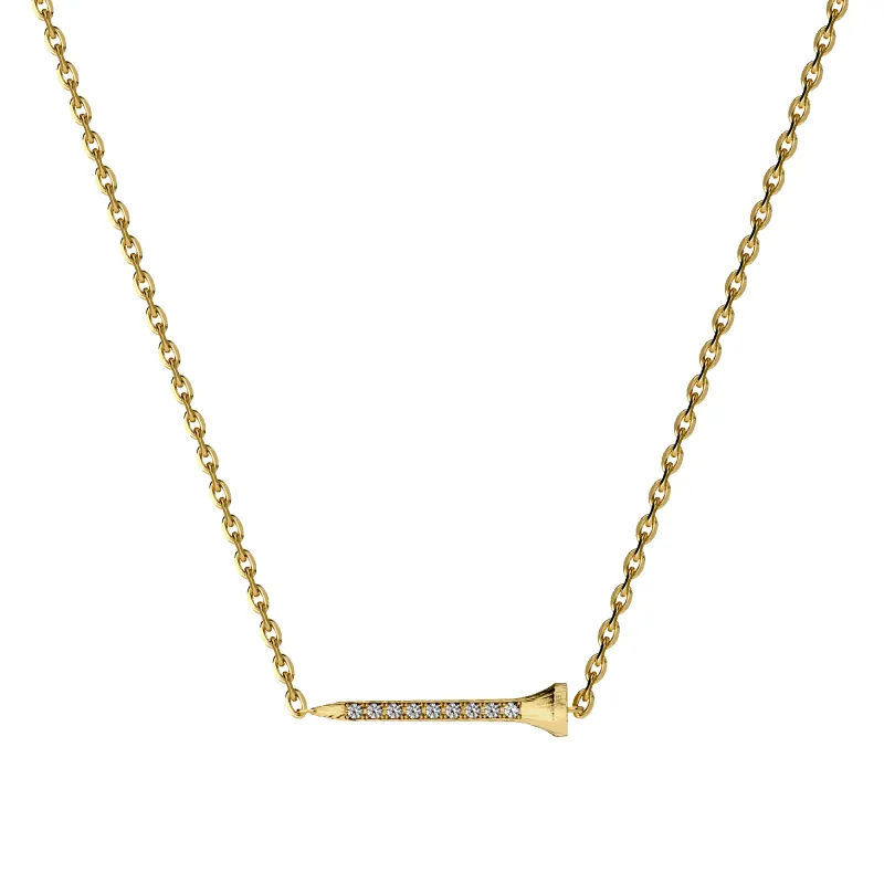 'The Golf' Tee Necklace, White Diamond sold by Pascal Design Official