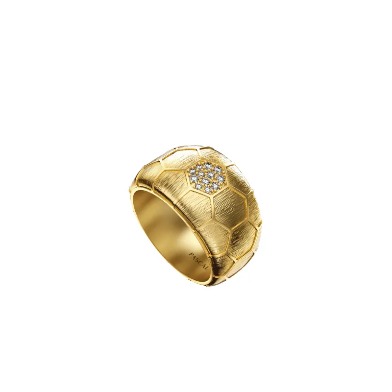 'The Soccer' Dome Ring, White Diamond made by Pascal Design Official