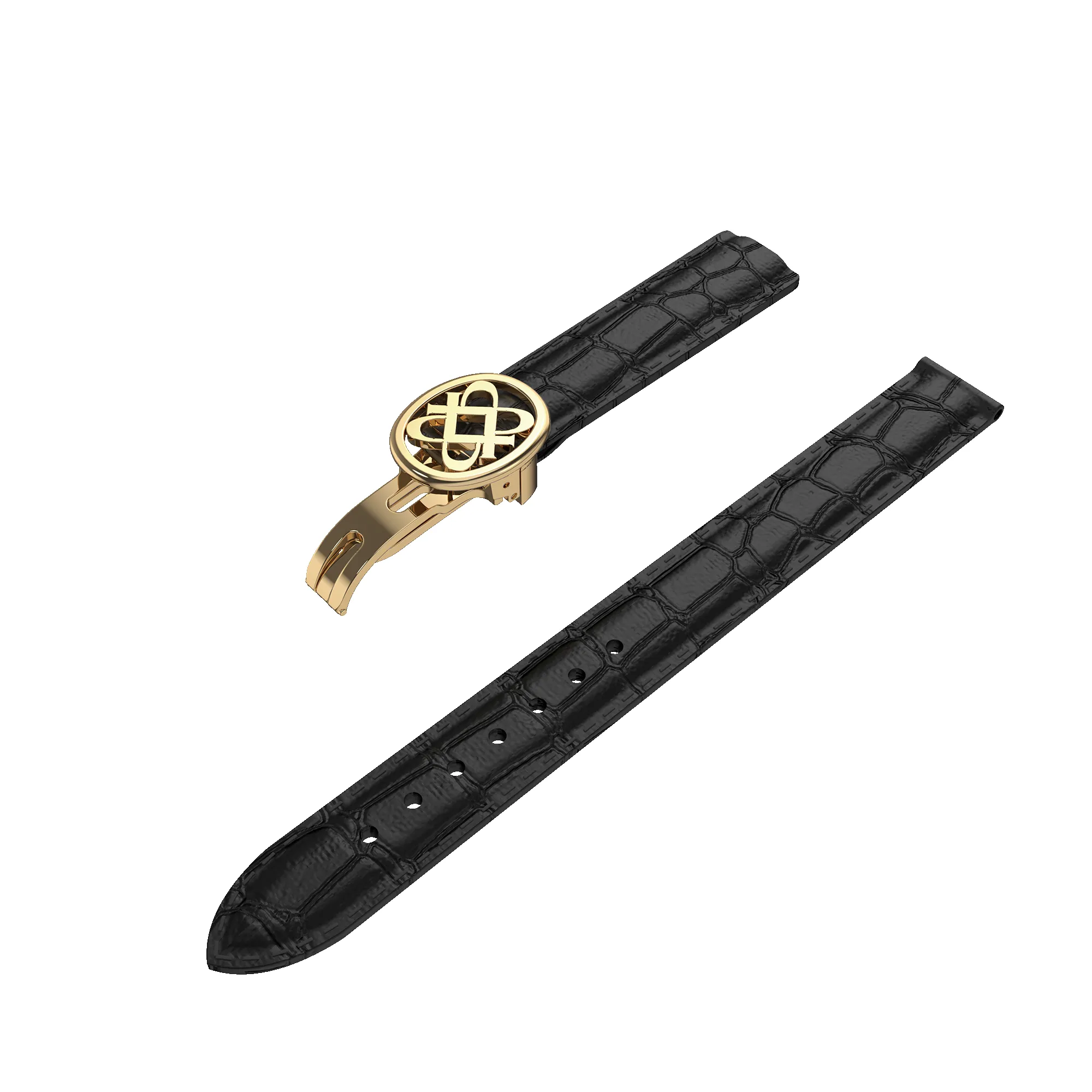 Deployant Clasp Leather Watch Band, 15mm sold by Pascal Design Official