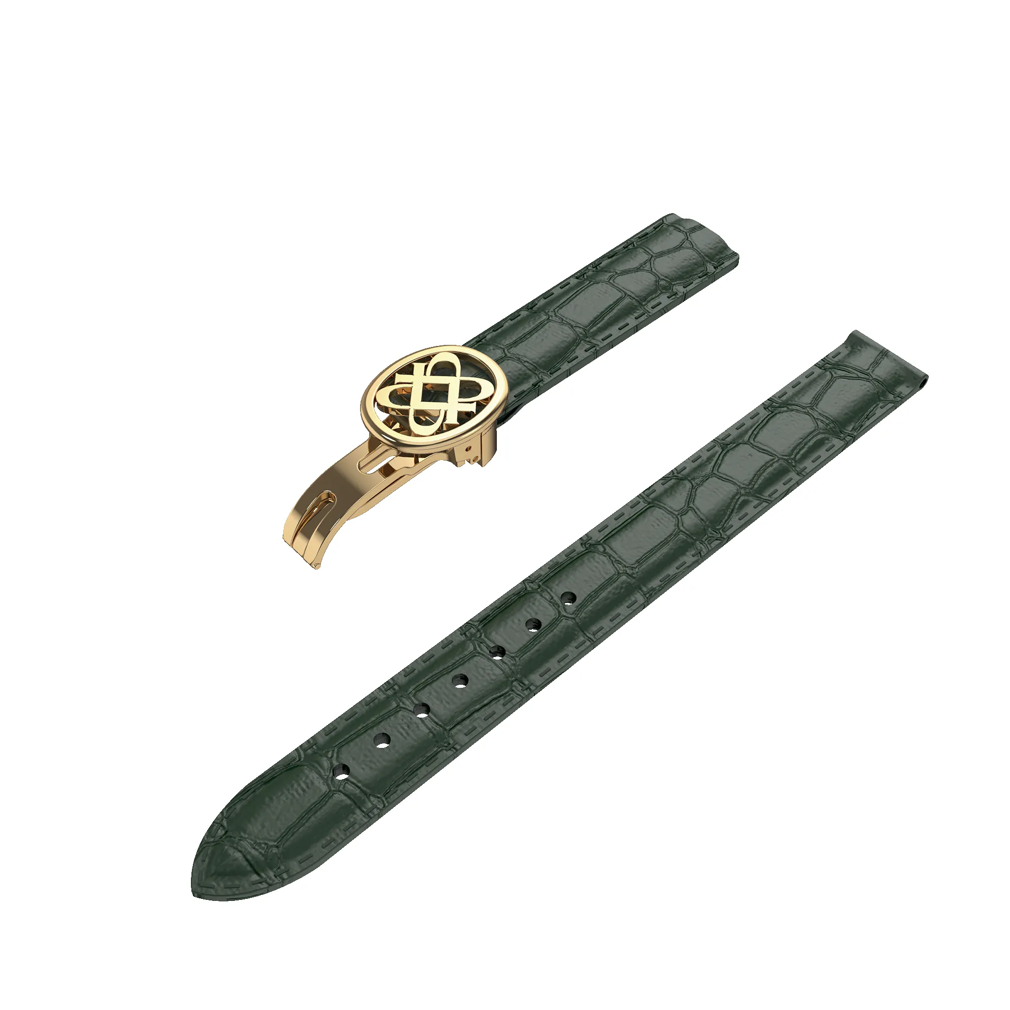 Deployant Clasp Leather Watch Band, 15mm sold by Pascal Design Official product image thumbnail 3