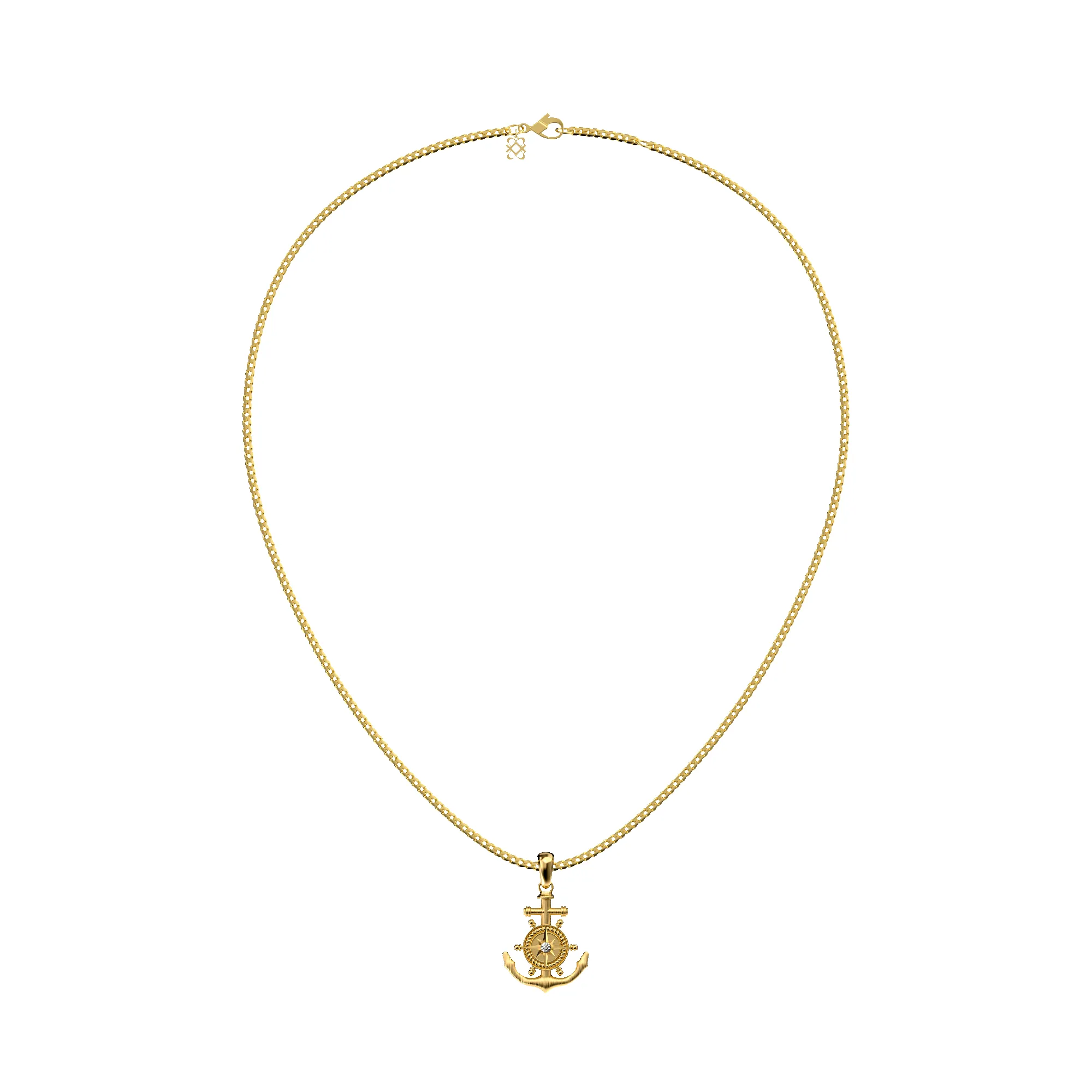 'Mariner' Anchor Necklace, White Diamond sold by Pascal Design Official product image thumbnail 4