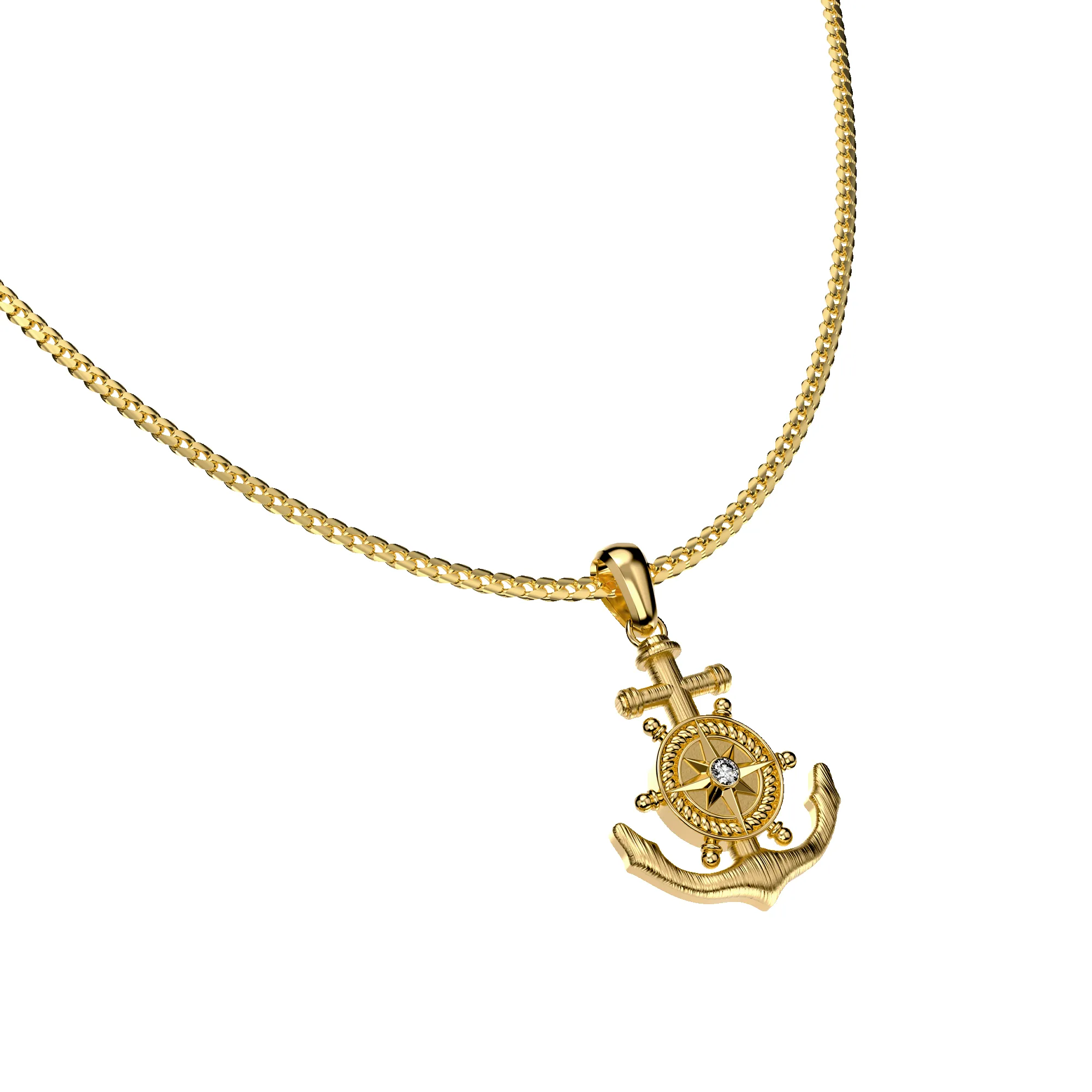 'Mariner' Anchor Necklace, White Diamond sold by Pascal Design Official product image thumbnail 2