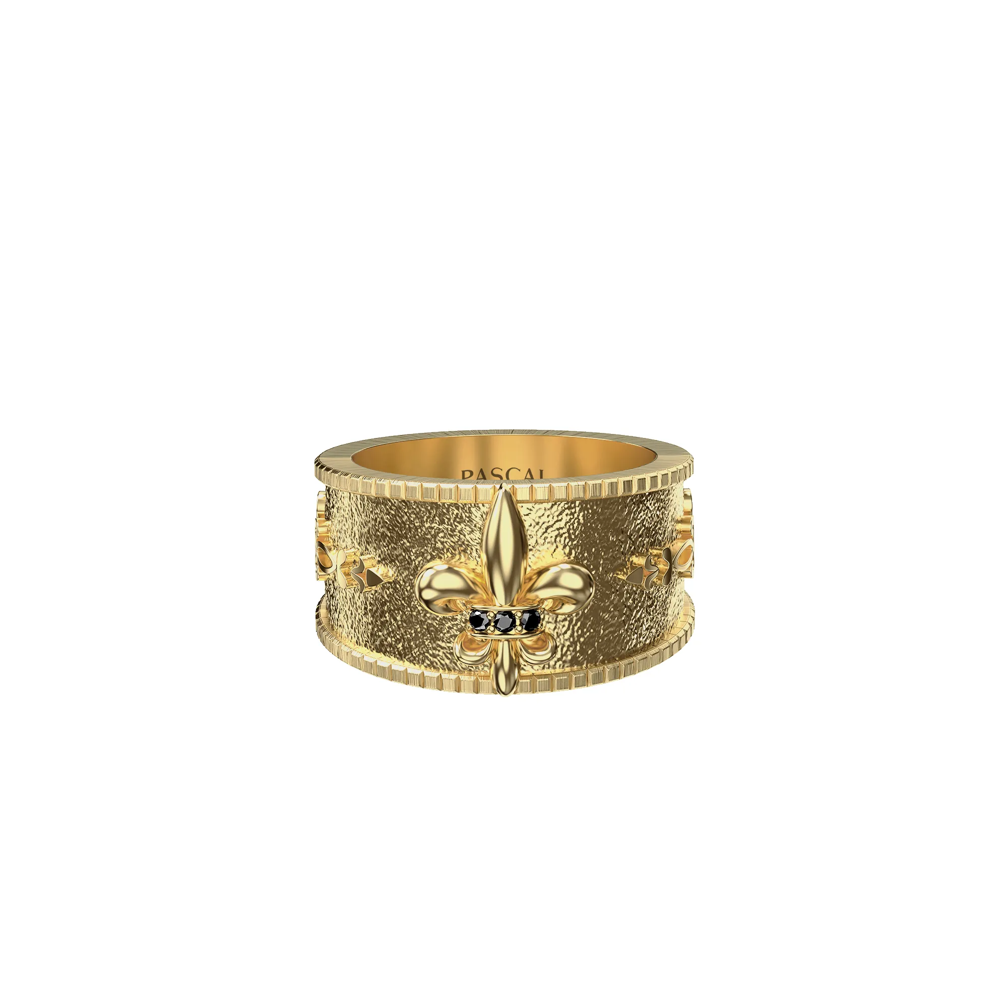 Fleur-De-Lis Band Ring, Black Diamond sold by Pascal Design Official product image thumbnail 4