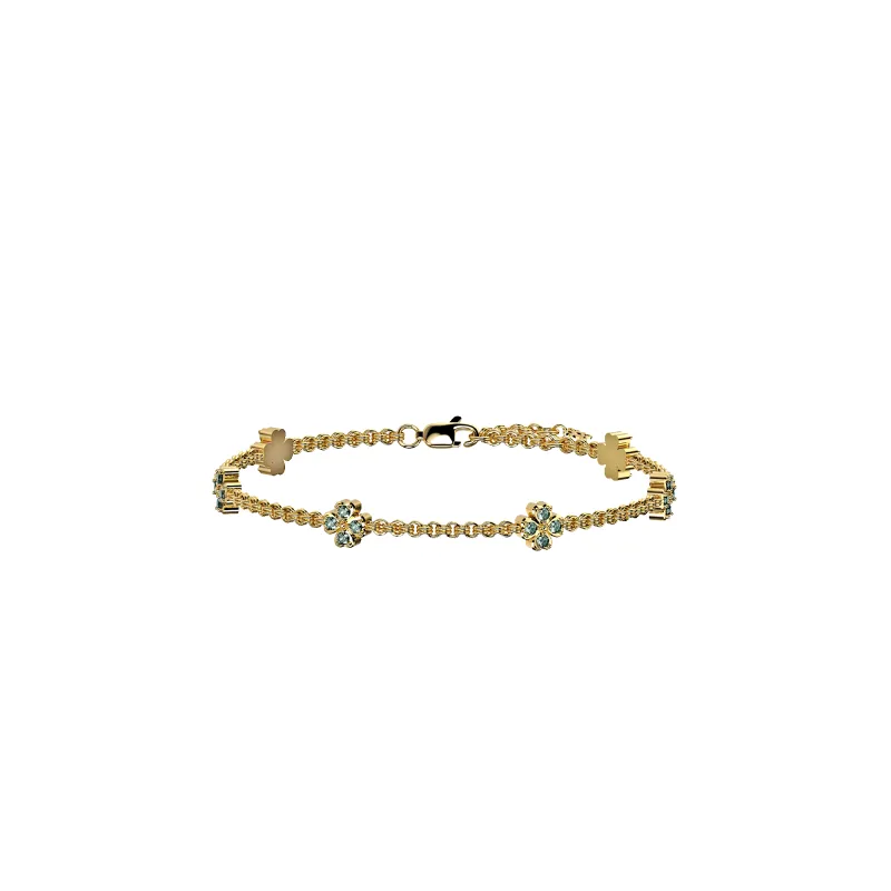 'Lucky Clover' Petite Bracelet, Green Diamond Pavé made by Pascal Design Official