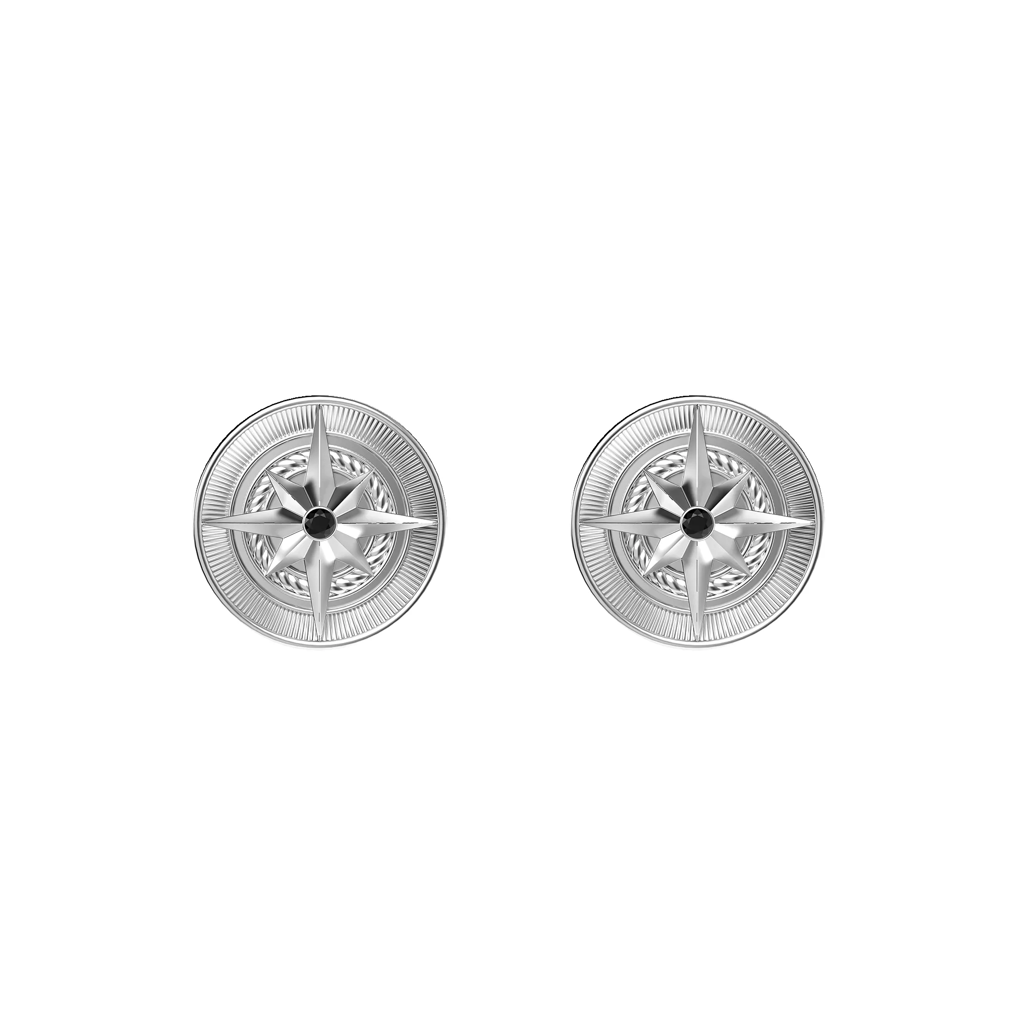 'Mariner' Compass Cufflinks, Black Diamond sold by Pascal Design Official product image thumbnail 2