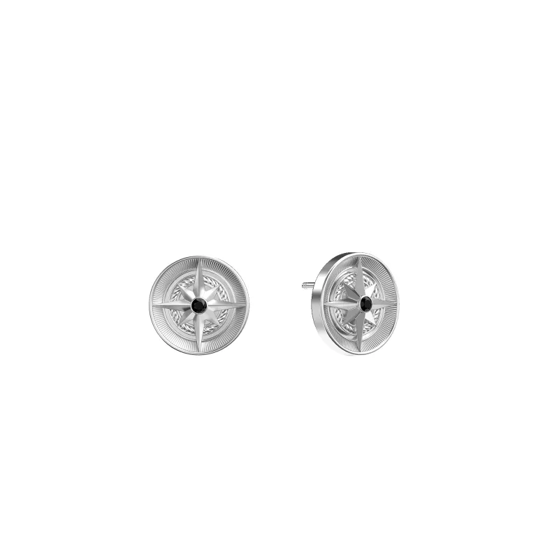 'Mariner' Compass Earrings, Black Diamond made by Pascal Design Official