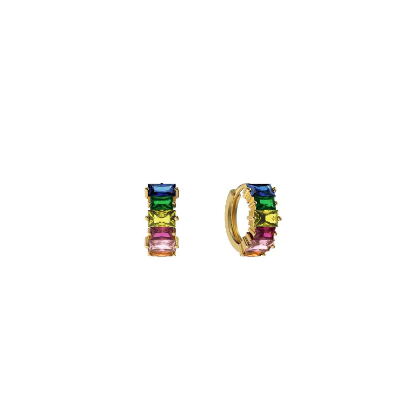 Vivid Gemstone Hoop Earrings made by Pascal Design Official