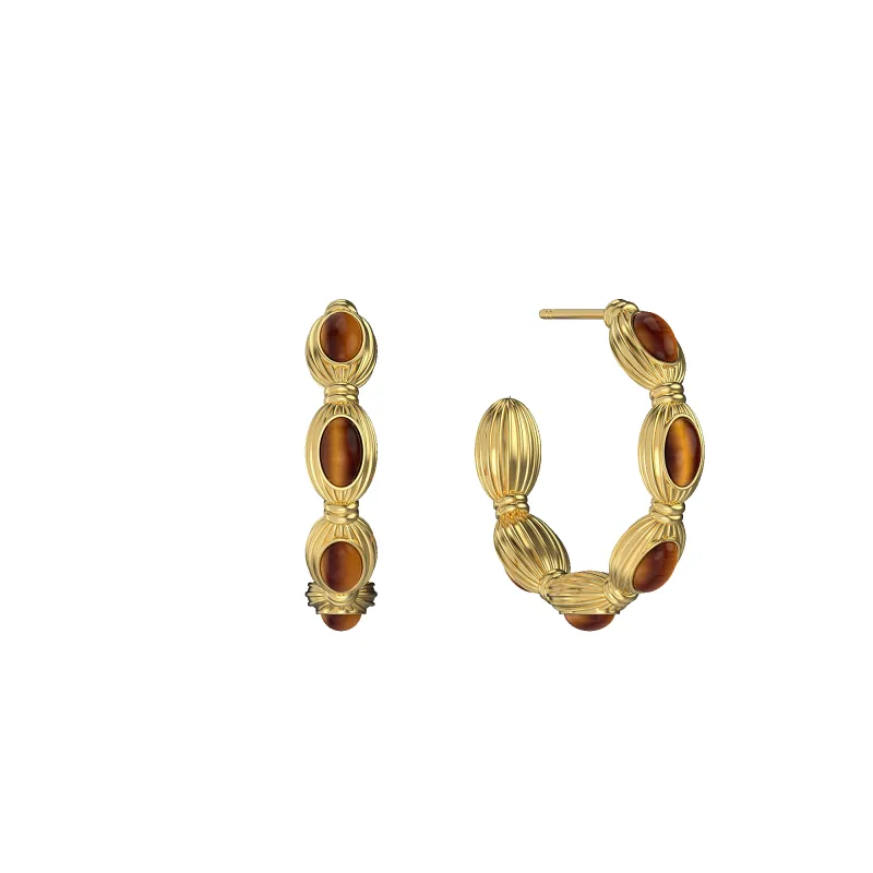 Terra Gemstone Hoop Earrings made by Pascal Design Official