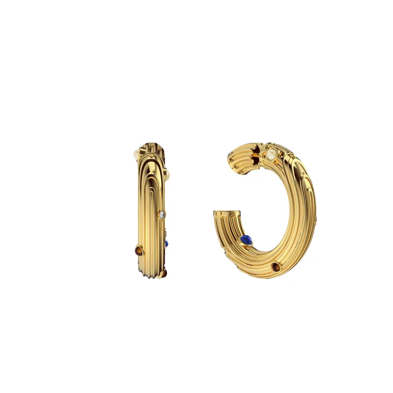 Resonance Gemstone Hoop Earrings made by Pascal Design Official