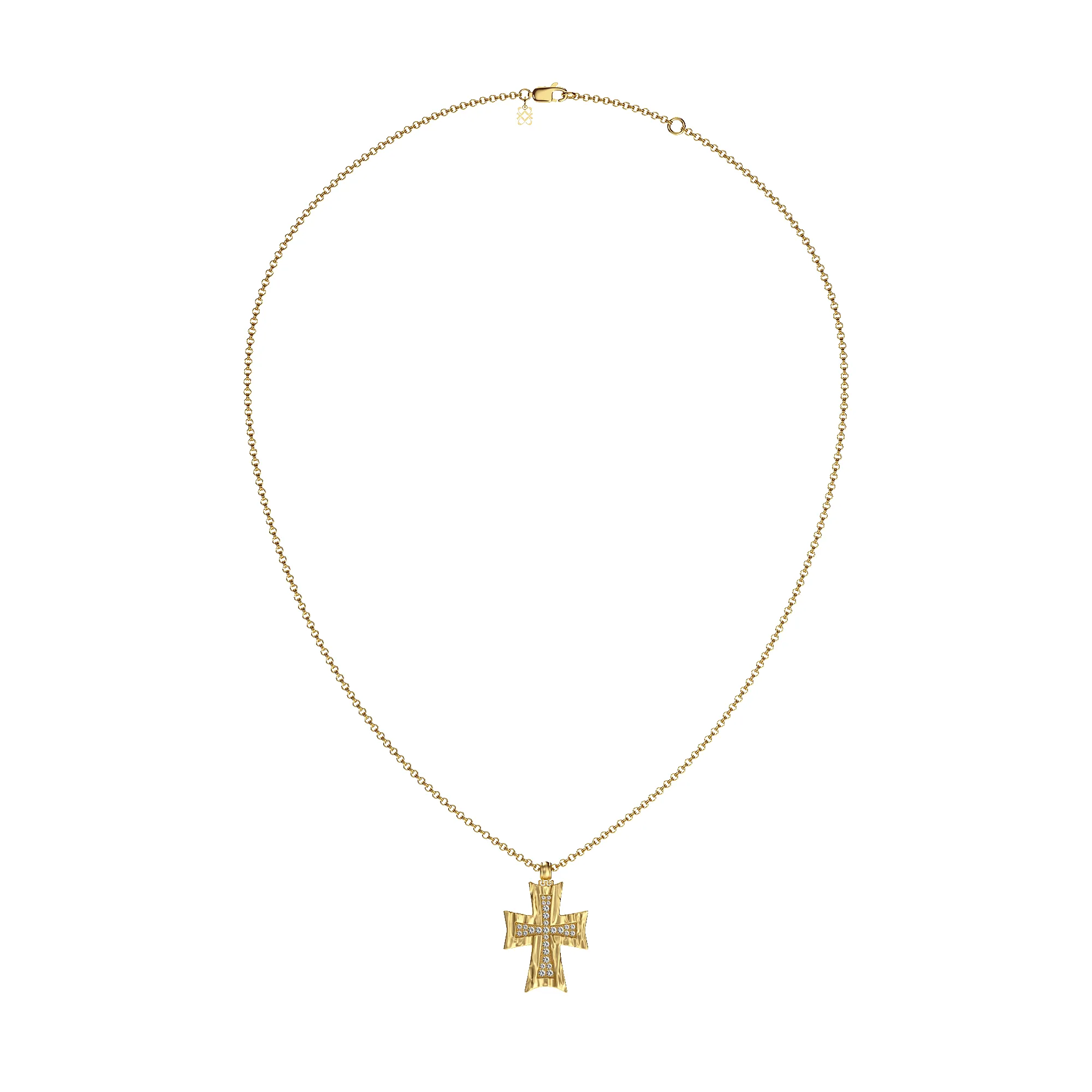 'Byzantium' Grand Cross Pendant Necklace, White Diamond sold by Pascal Design Official product image thumbnail 3